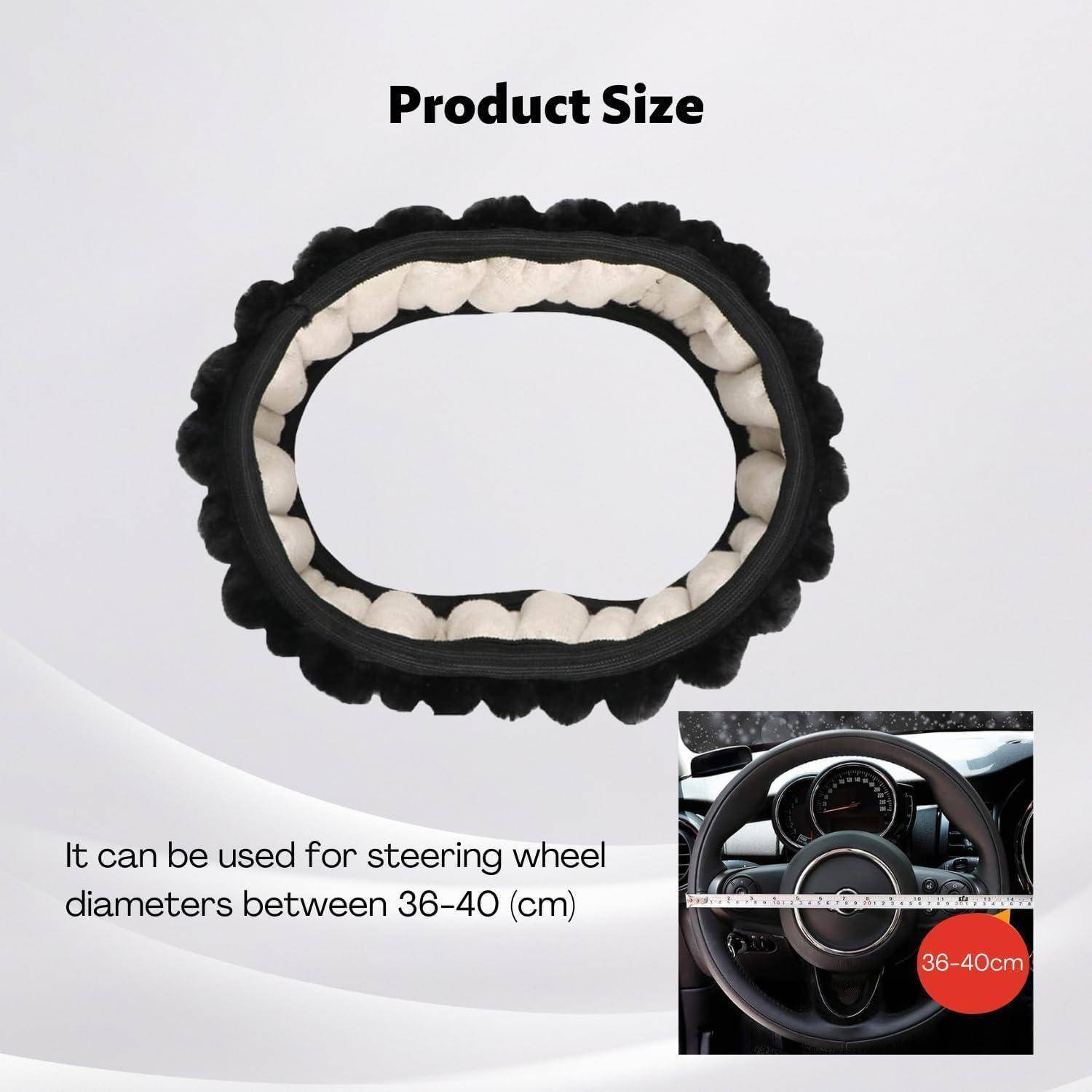 Lenkradbezug Auto, 37-39cm Universal Auto Lenkradbezug Fell, Winter Lenkradbezug, Teleskop Lenkrad Abdeckung, weich bequem, Breathable Anti Slip