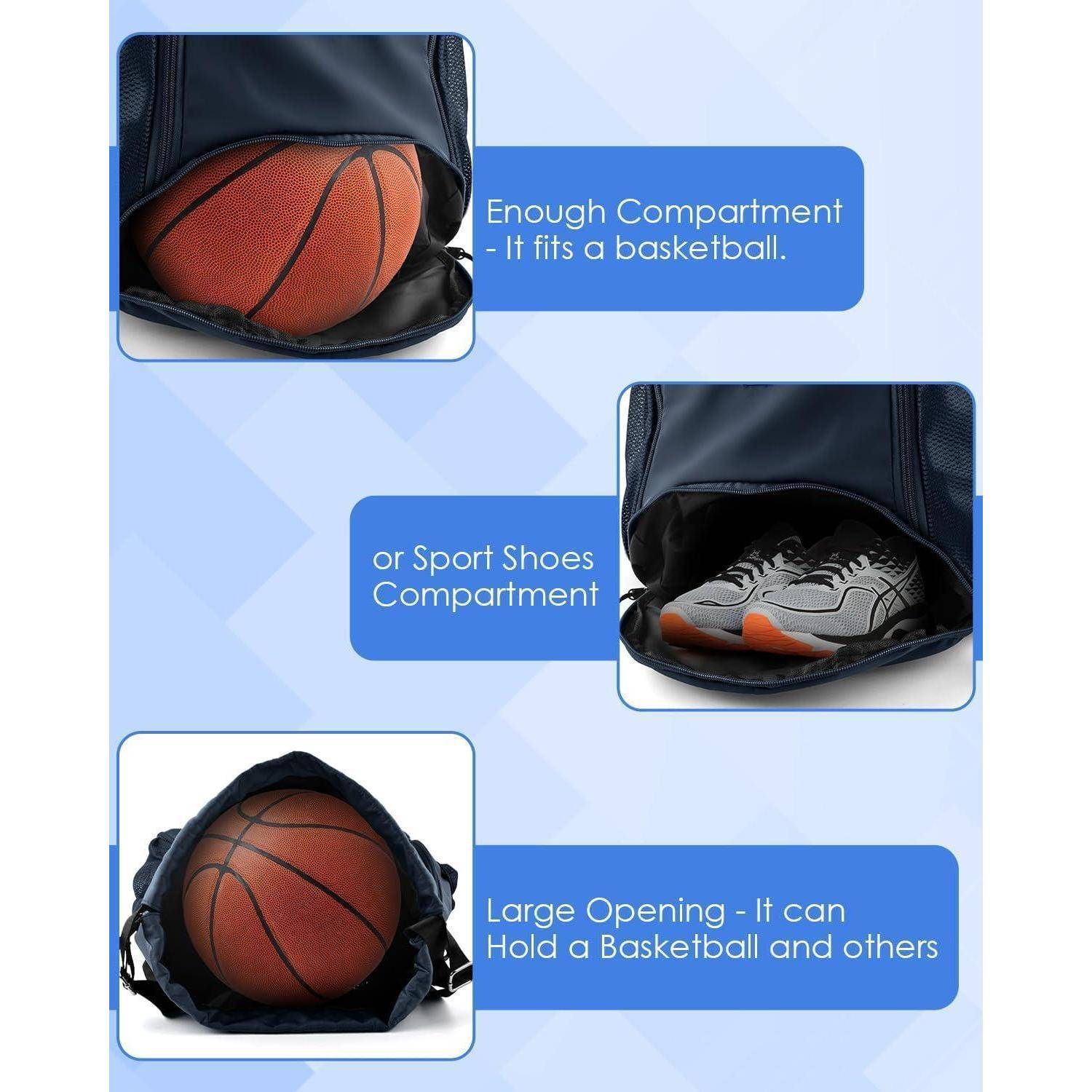 BROTOU Turnbeutel Sportbeutel Fußballtasche Rucksack Kordelzug Sporttasche mit Schuhfach Tunnelzug Gymsack Wasserfest Sporttasche für Herren Damen