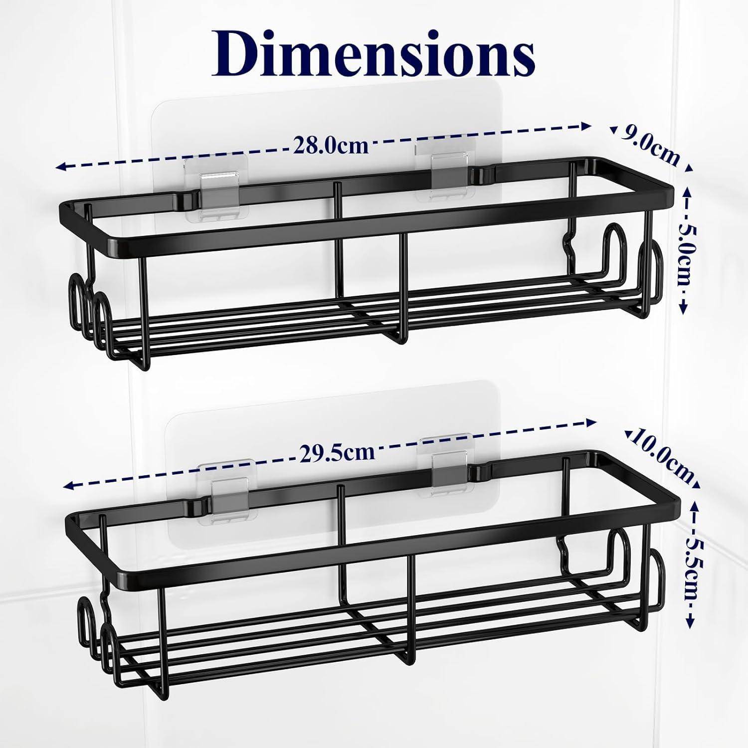 Kitsure Duschablage ohne Bohren - 2 Stück rostfreie Badezimmer Organizer, schnell trocknende Badregal, mit großer Kapazität, langlebige Shampoo Hal