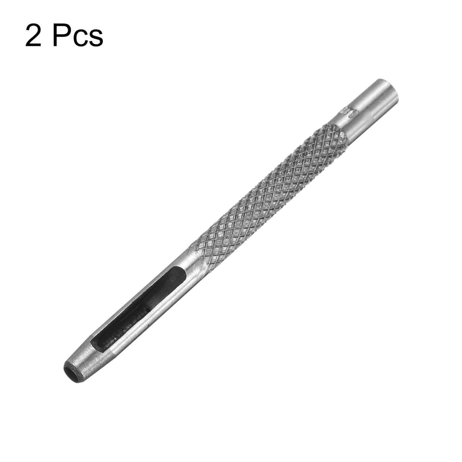 Metallisches gerilltes Handwerkzeug mit einem Schlitz, dargestellt als ein Set aus 2 Stücken.