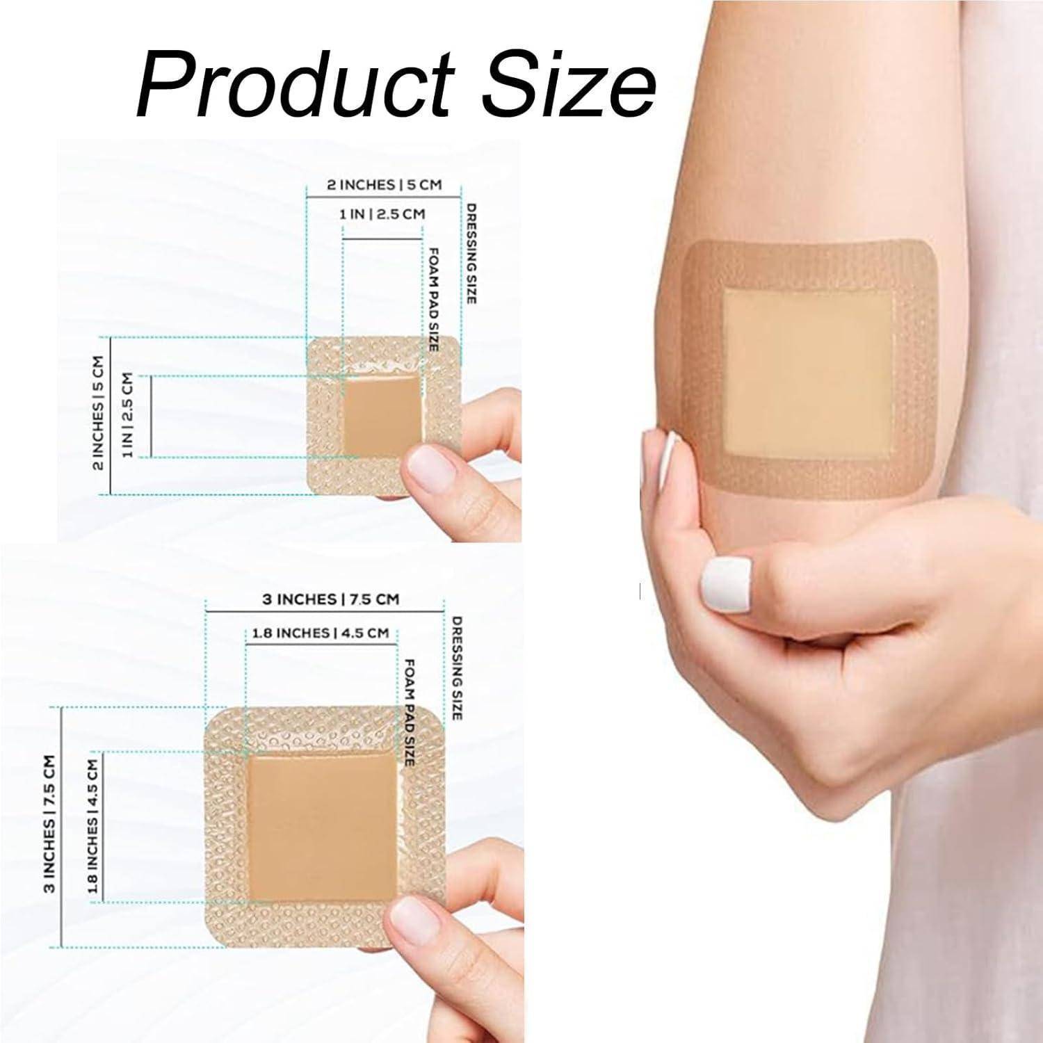 6 Stück Dekubitus Pflaster, Schaumverband, Silikon Pflaster, Pflaster groß, Wundpflaster, 5×5 cm und 7,5×7,5 cm, Hochwertige Materialien, Für Ver
