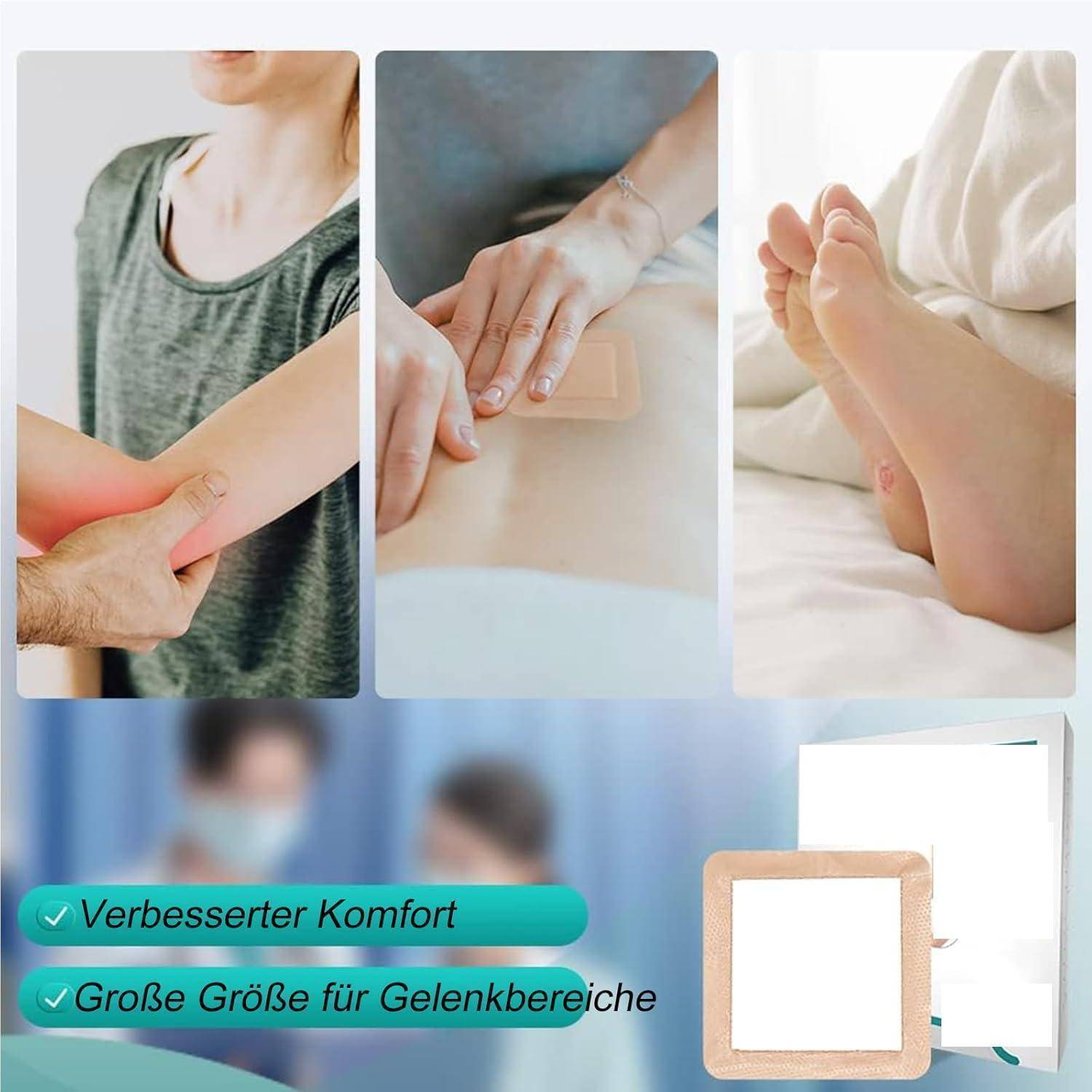 6 Stück Dekubitus Pflaster, Schaumverband, Silikon Pflaster, Pflaster groß, Wundpflaster, 5×5 cm und 7,5×7,5 cm, Hochwertige Materialien, Für Ver