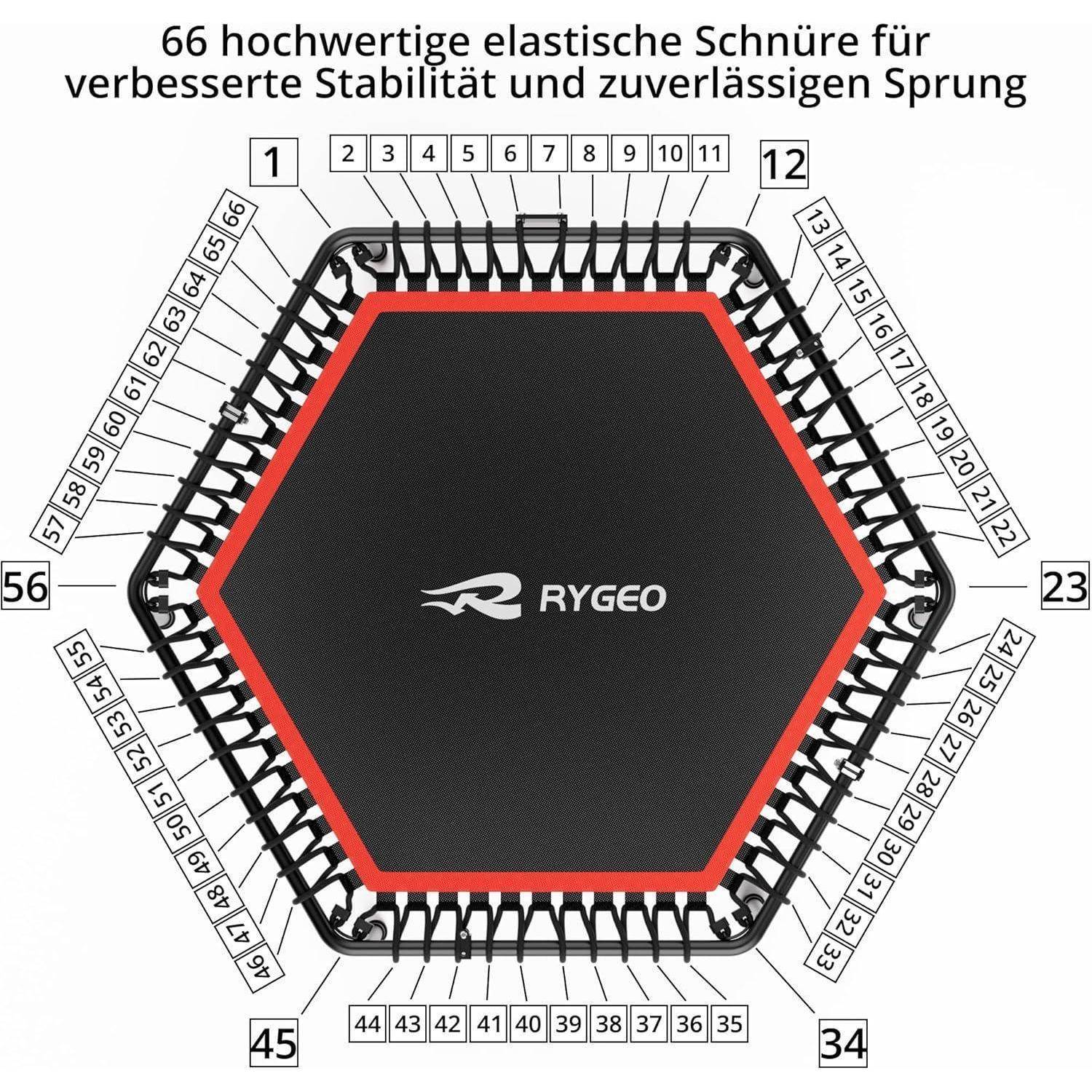 50-Zoll-Fitness-Trampolin für Erwachsene – Indoor-Rebounder mit stabilem Rahmen, ideal für das Training zu Hause und Sportübungen. Maximale Belas