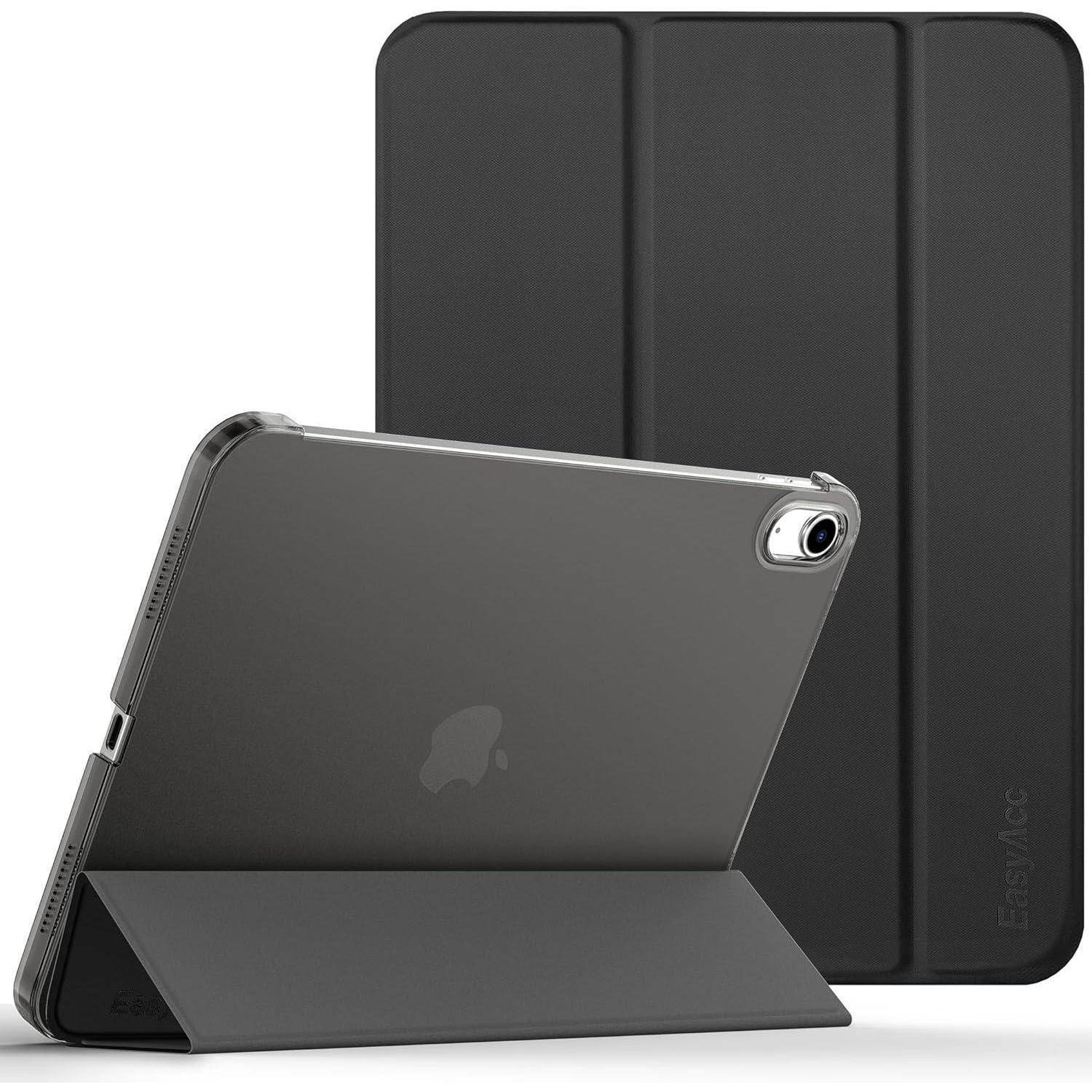 EasyAcc Hülle für iPad A16 11. Generation/iPad 10. Generation 10.9 Zoll, Ultra Dünn Cover mit Auto Schlaf/Aufwach Funktion Schutzhülle Case, Schwa