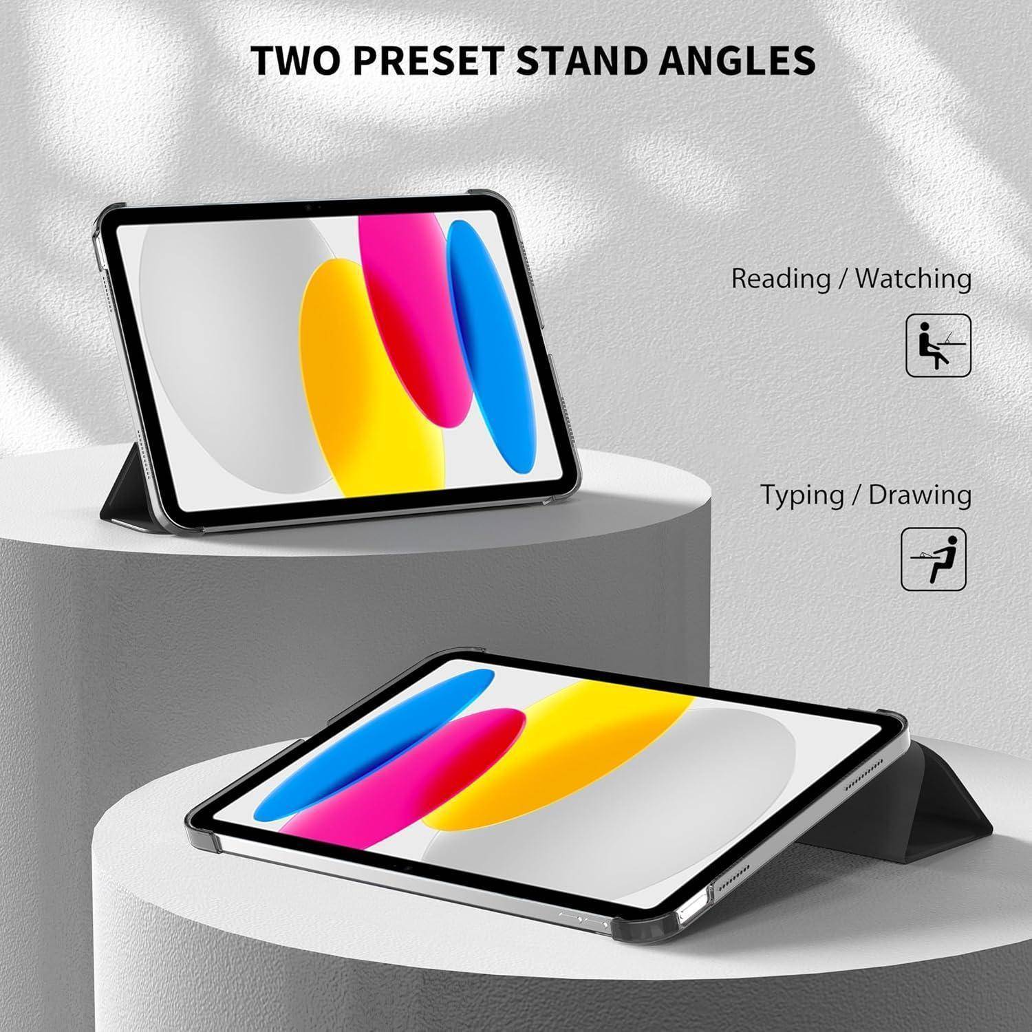 EasyAcc Hülle für iPad A16 11. Generation/iPad 10. Generation 10.9 Zoll, Ultra Dünn Cover mit Auto Schlaf/Aufwach Funktion Schutzhülle Case, Schwa