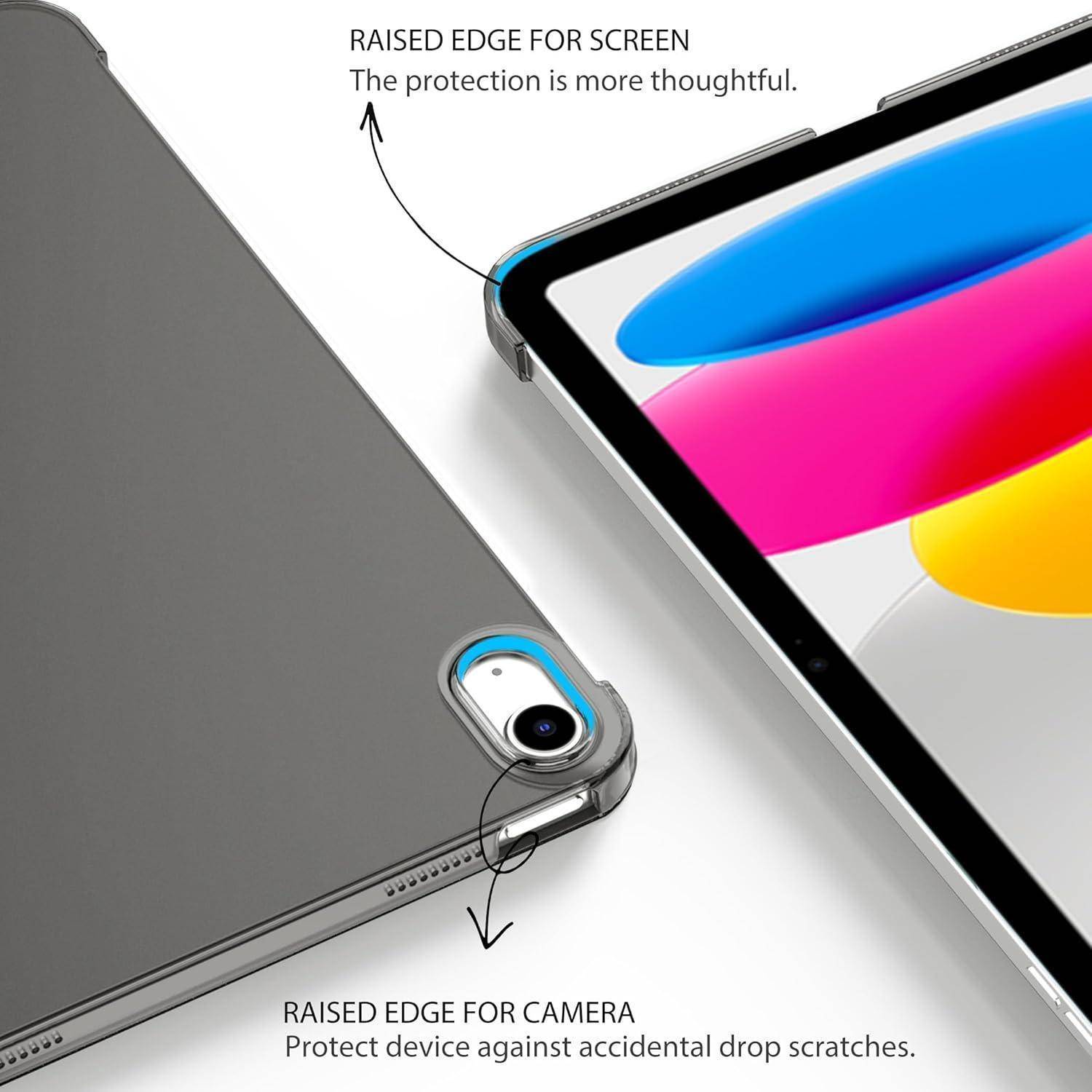 EasyAcc Hülle für iPad A16 11. Generation/iPad 10. Generation 10.9 Zoll, Ultra Dünn Cover mit Auto Schlaf/Aufwach Funktion Schutzhülle Case, Schwa