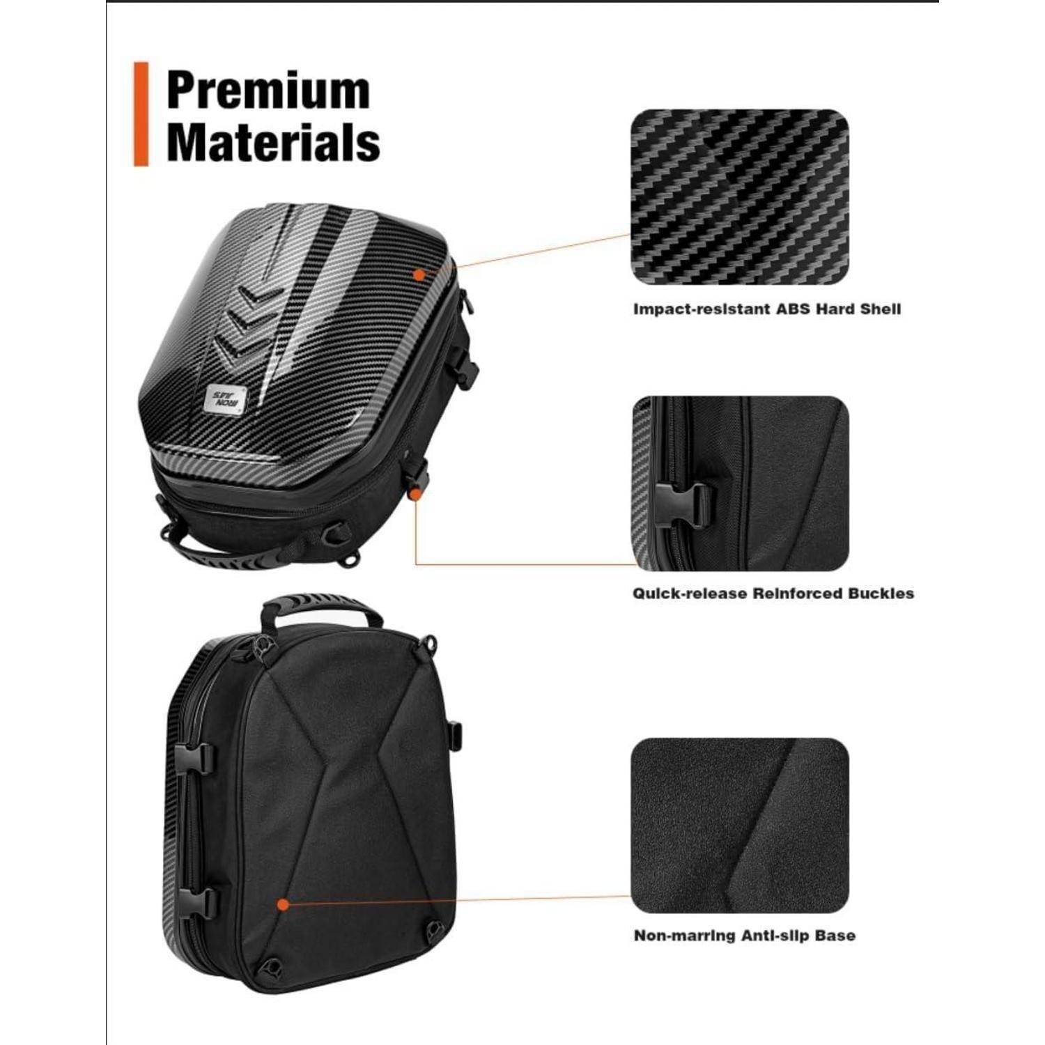 Grapelet Motorrad Hecktasche wasserdicht sozius gepäcktasche ABS Hartschalen Motorrad helmtasche mit erweiterbarem Stauraum 24L-35L Reisetasche