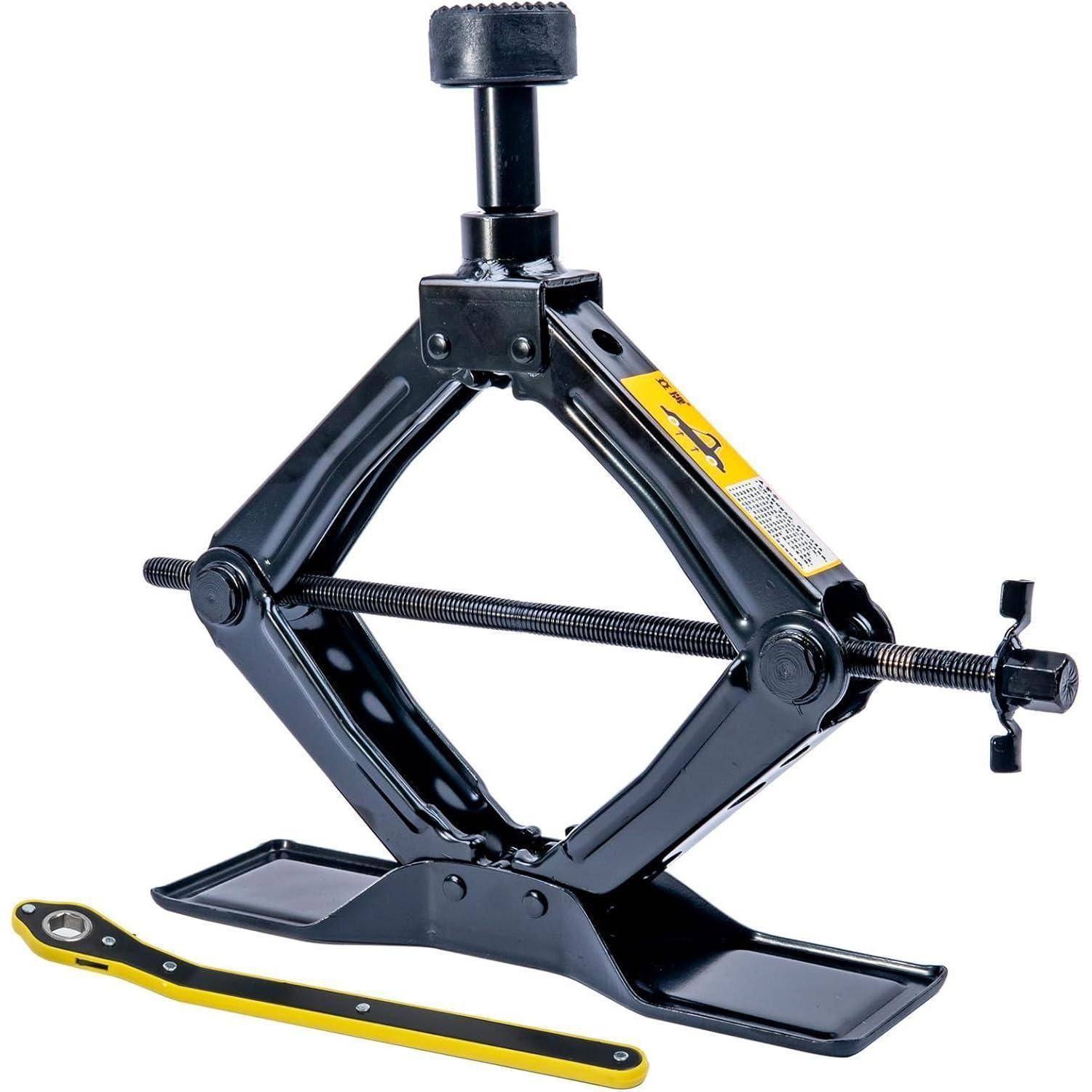 Scherenwagenheber mit 2T Arbeitssparendes Design, verdickte Stahlplatte (1,8 Tonnen+Gummi-pad)