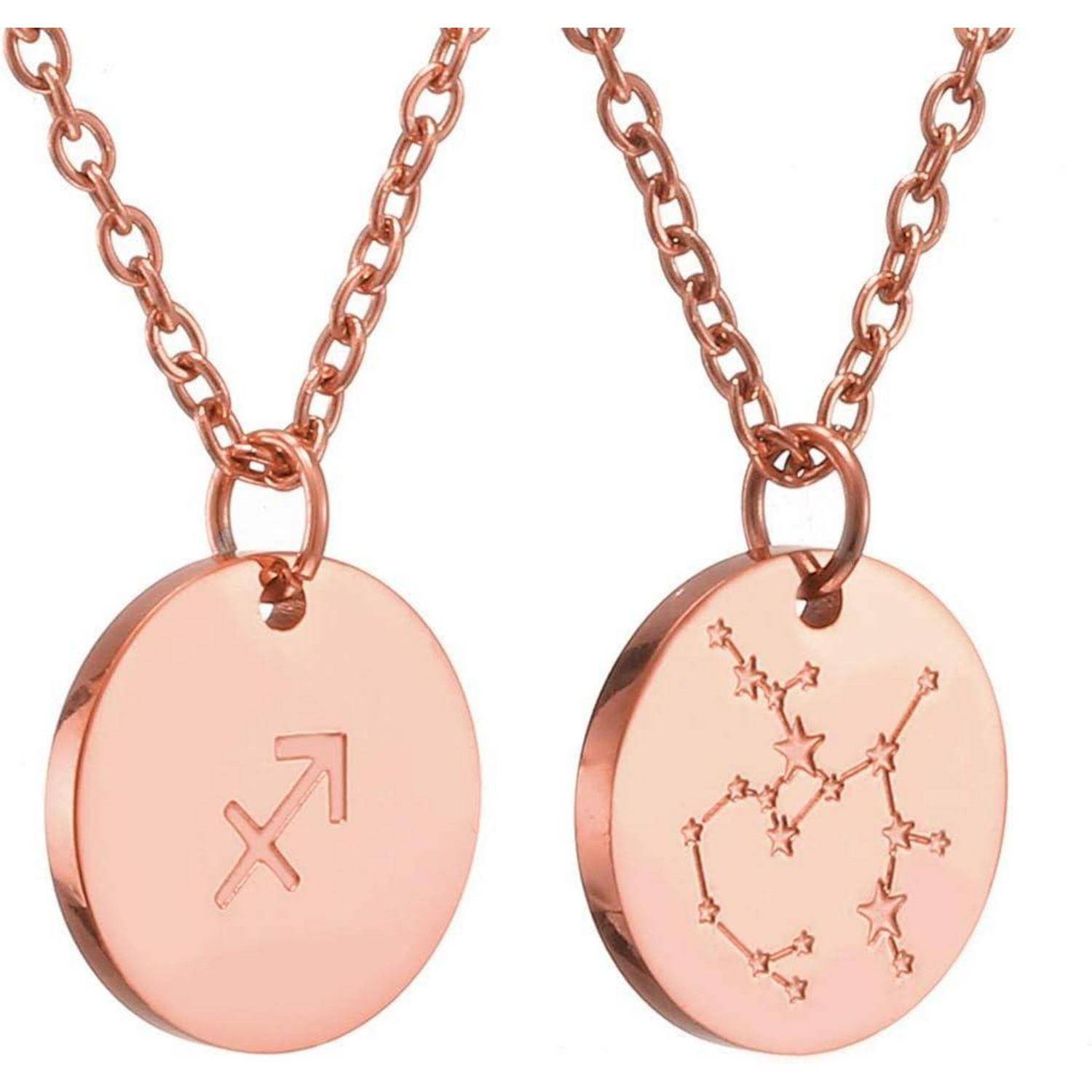 AFSTALR Sternzeichen Kette Gold/Rosegold/Silber für Damen Horoskop Kette Mutter Tochter Freunde Geburtstagsgeschenk rosegold-Schütze