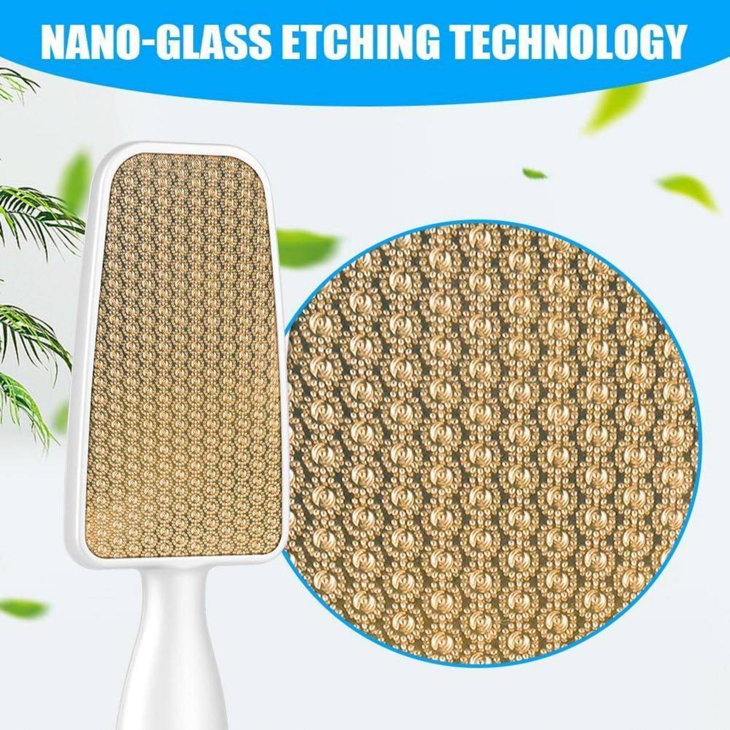 Werbegrafik mit dem Titel „NANO-GLAS-ÄTZTECH NOLOGIE