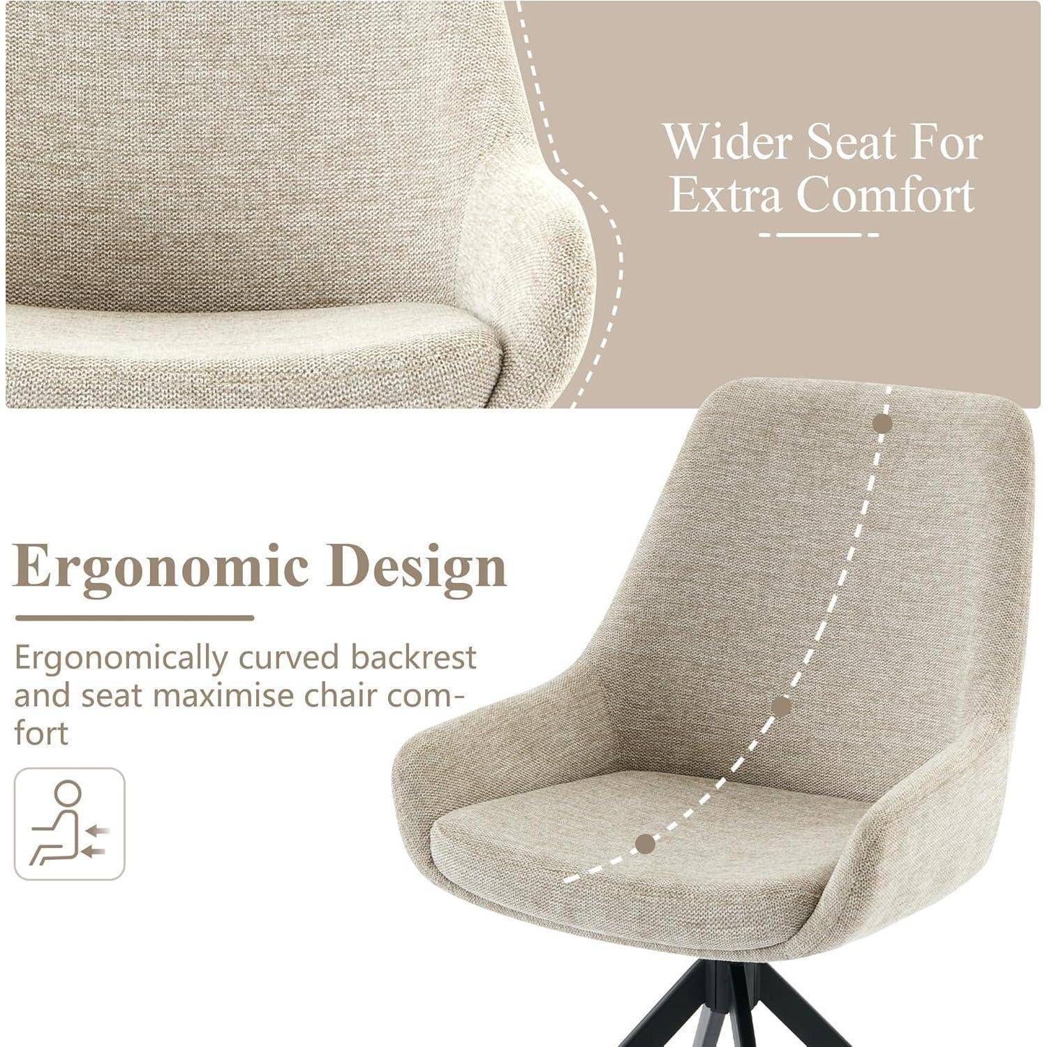 Esszimmerstühle 2er Set, Moderne Esszimmerstühle drehbar, Armless Design Küchenstühle für Esszimmer, Wohnzimmer, Arbeitszimmer, Weiß 2 Weiß