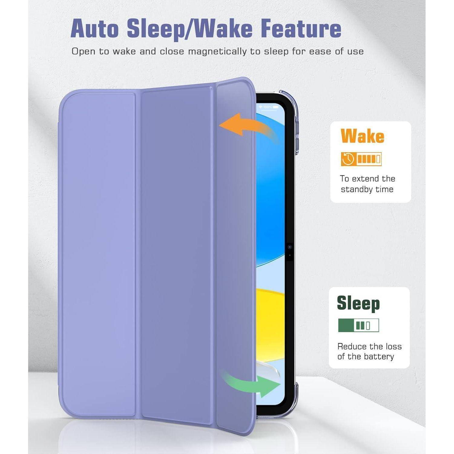 TiMOVO Hülle für iPad (A16) 11 Generation 11 Zoll 2025/iPad 10 Generation 10,9 Zoll 2022, Unterstützt Auto Schlaf/Aufwach Schutzhülle, Transluzent