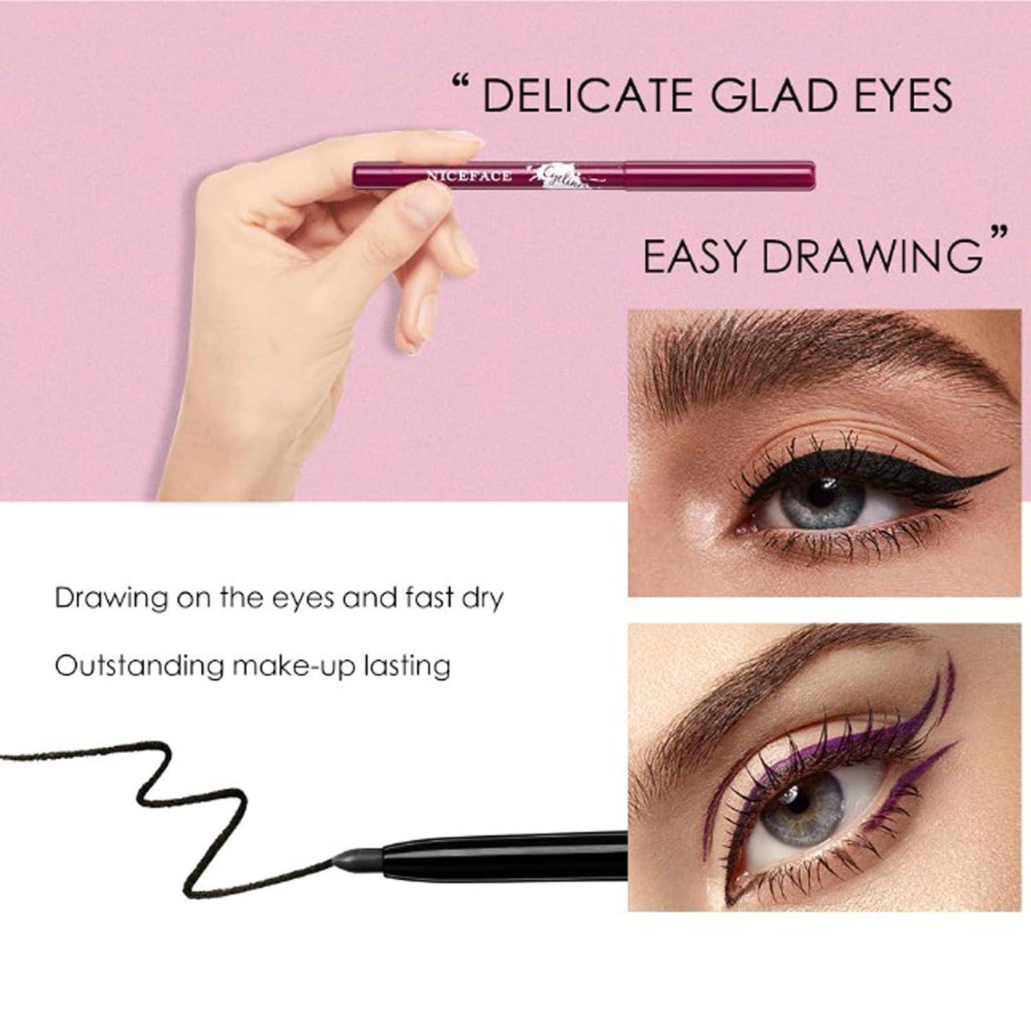 Werbegrafik für einen Augenmake-up-Stift mit der Bezeichnung „Delicate glad eyes