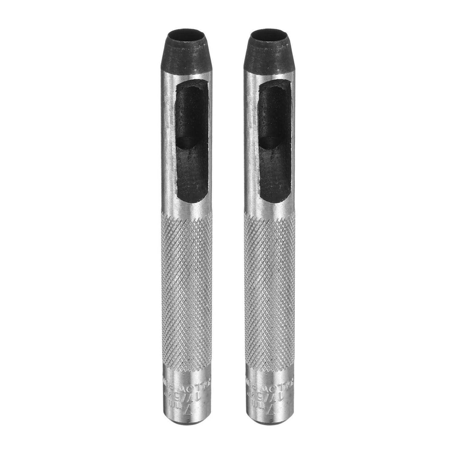 QUARKZMAN 2 Stück 7mm Lochstanzer, Locheisen Leder Rund Hohlstanzwerkzeug aus Karbonstahl Kreis Schneidwerkzeug für Gürtel Lederhandwerk Uhrenarmb