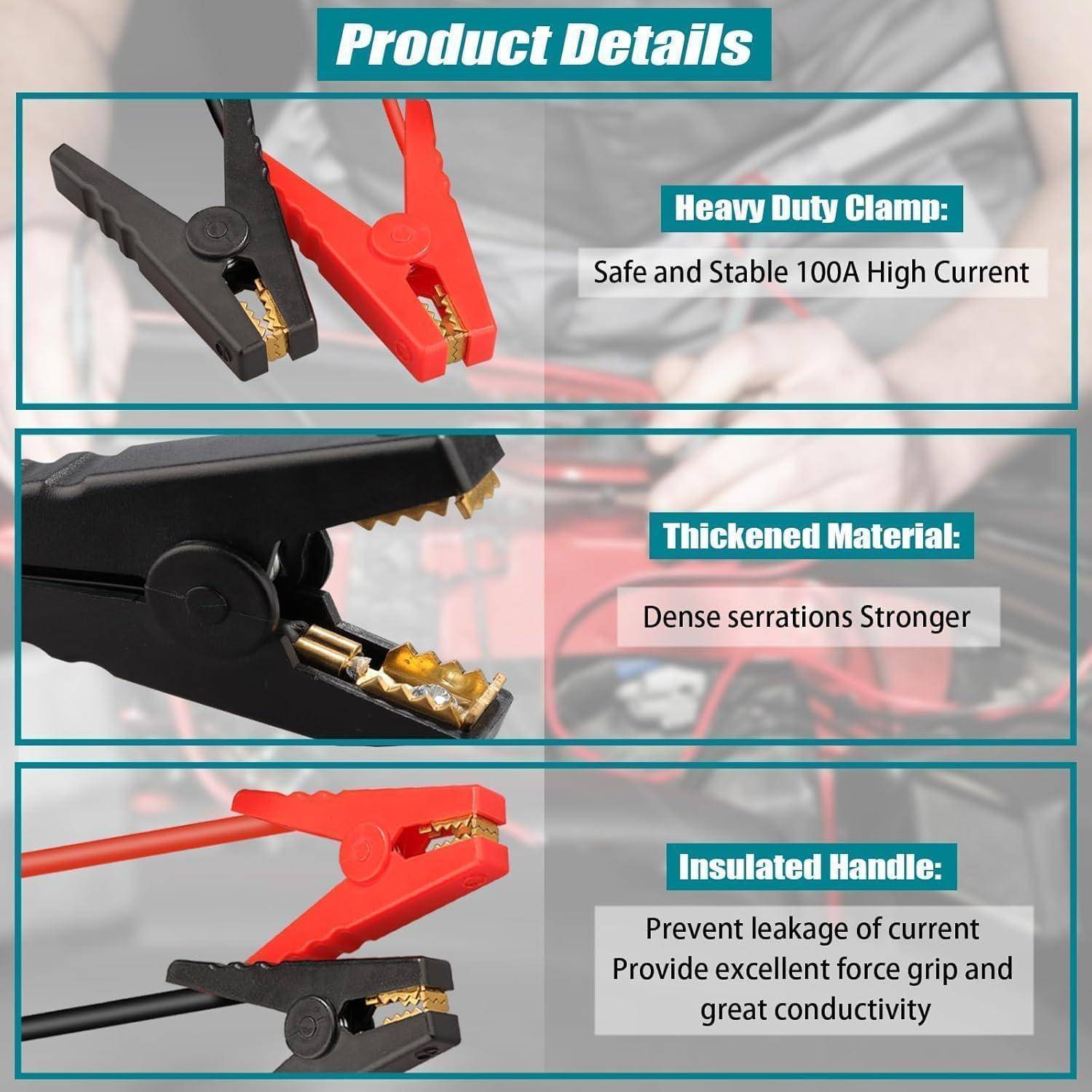 Auto-Starthilfe-Adapter für Makita 18-V-Batterie, TEPULAS Autobatterie-Booster mit 11AWG-Kabel, 12V-Auto-Starthilfe für Motoren bis zu 3,5L Benzin