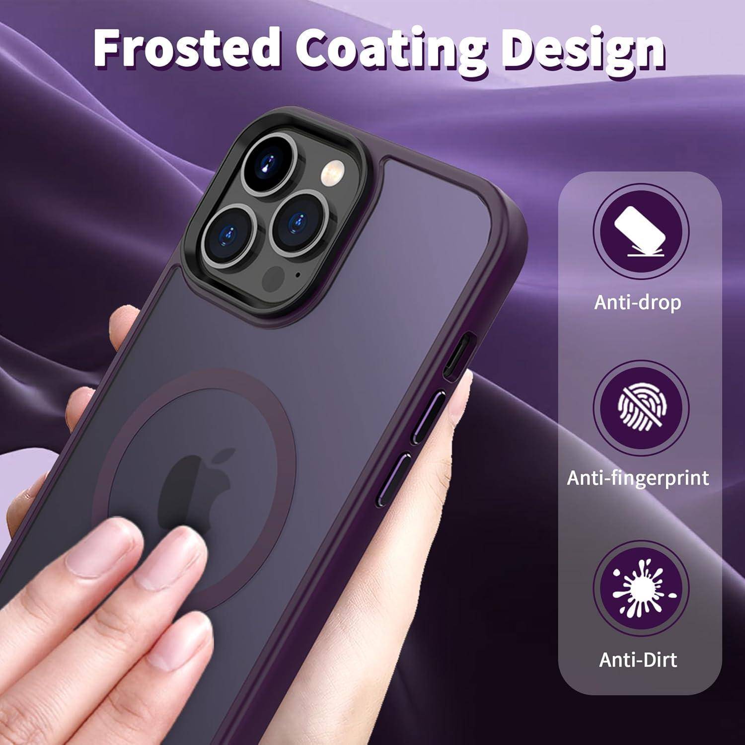 CACOE für iPhone 13 Pro Max Hülle mit Kameraschutz, Kompatibel mit MagSafe, Stoßfest Kratzfest Magnetisch Rückseite Handyhülle für iPhone 13 Pro