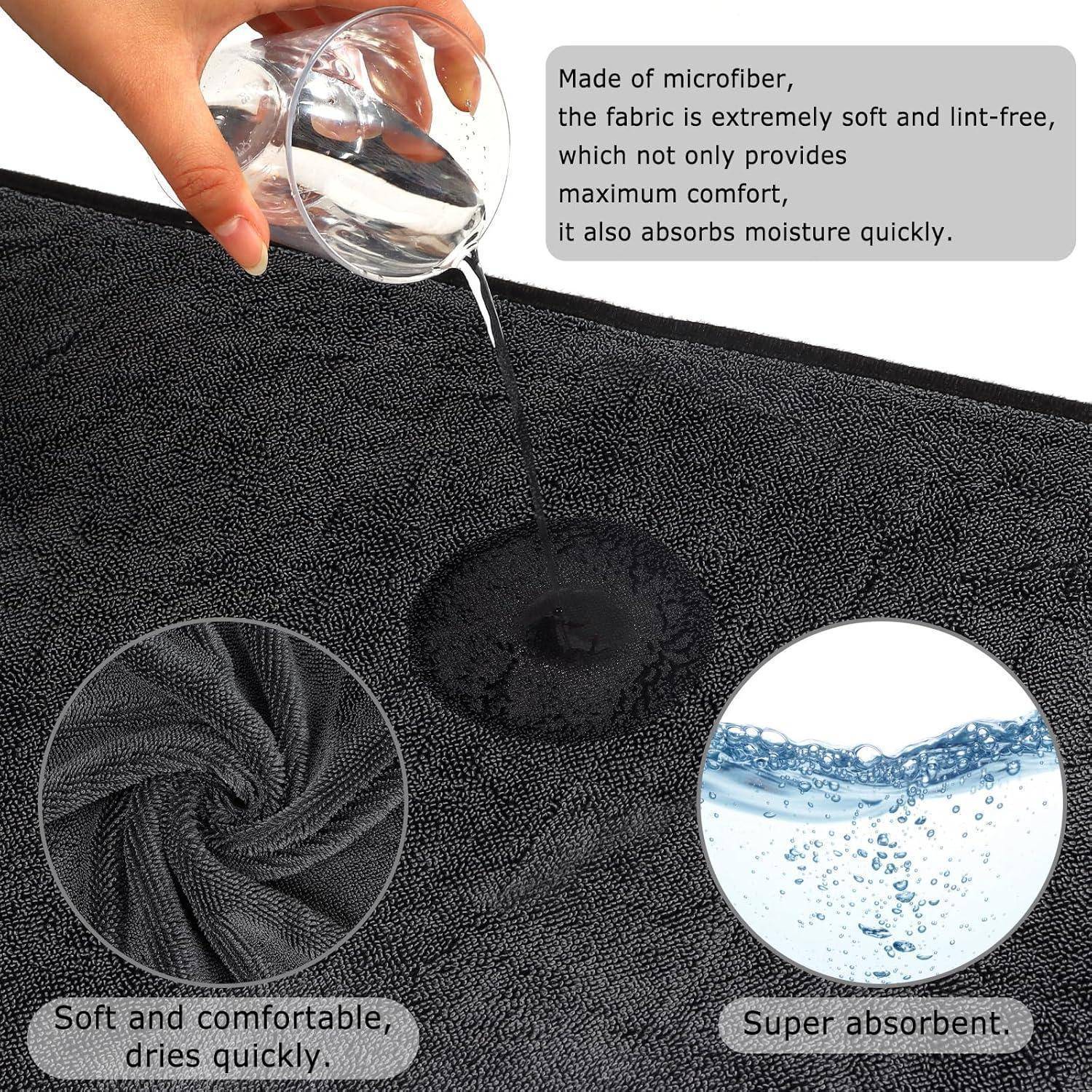 Trockentuch Dusche 3er Pack - Mikrofasertücher Auto Trockentuch, Fussel und Streifenfrei, Extrem Saugfähig - Microfasertücher Handtücher 60x40cm