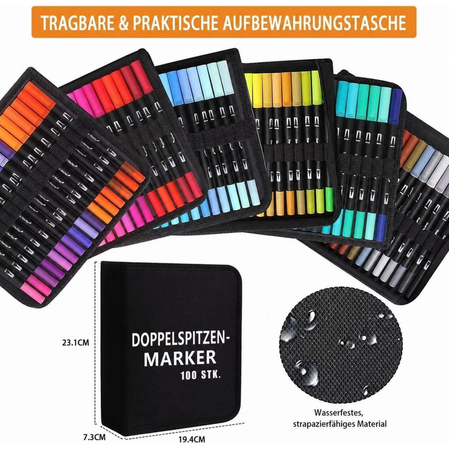 Lyuvie 100 Farben Brush Pen Set, Pinselstifte Aquarel Filzstifte für Erwachsene,Pinselstifte Set für Künstler, Anfänger, Malen, Zeichnen, Kalligra