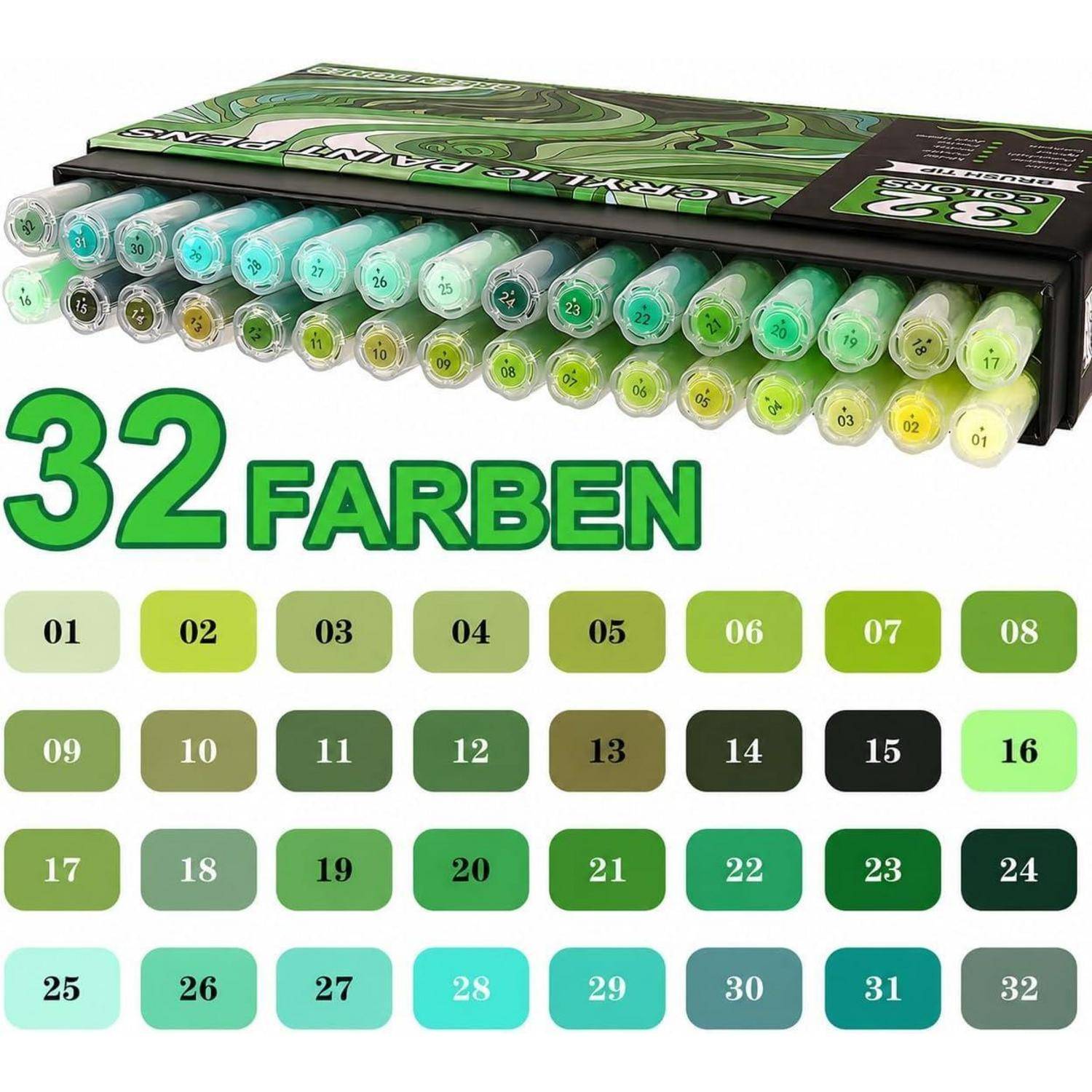 Markerset mit 32 Farben mit der Bezeichnung „32 FARBEN