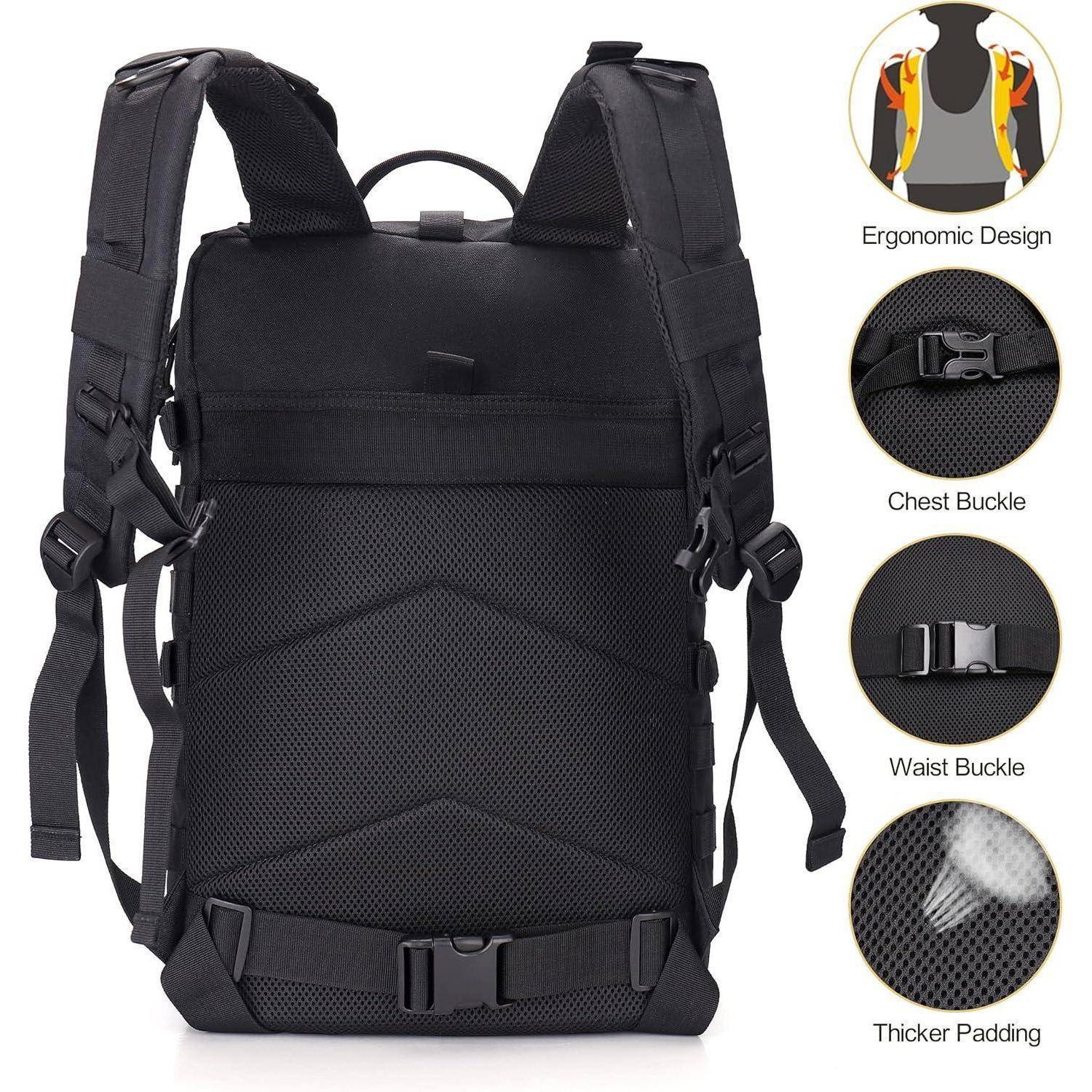 Motorrad Helm Rucksack für Herren, 45L Militär Rucksack Groß, Wasserdicht Molle Motorradrucksäcke für Outdoor Survival Camping Sport Trekking Wan
