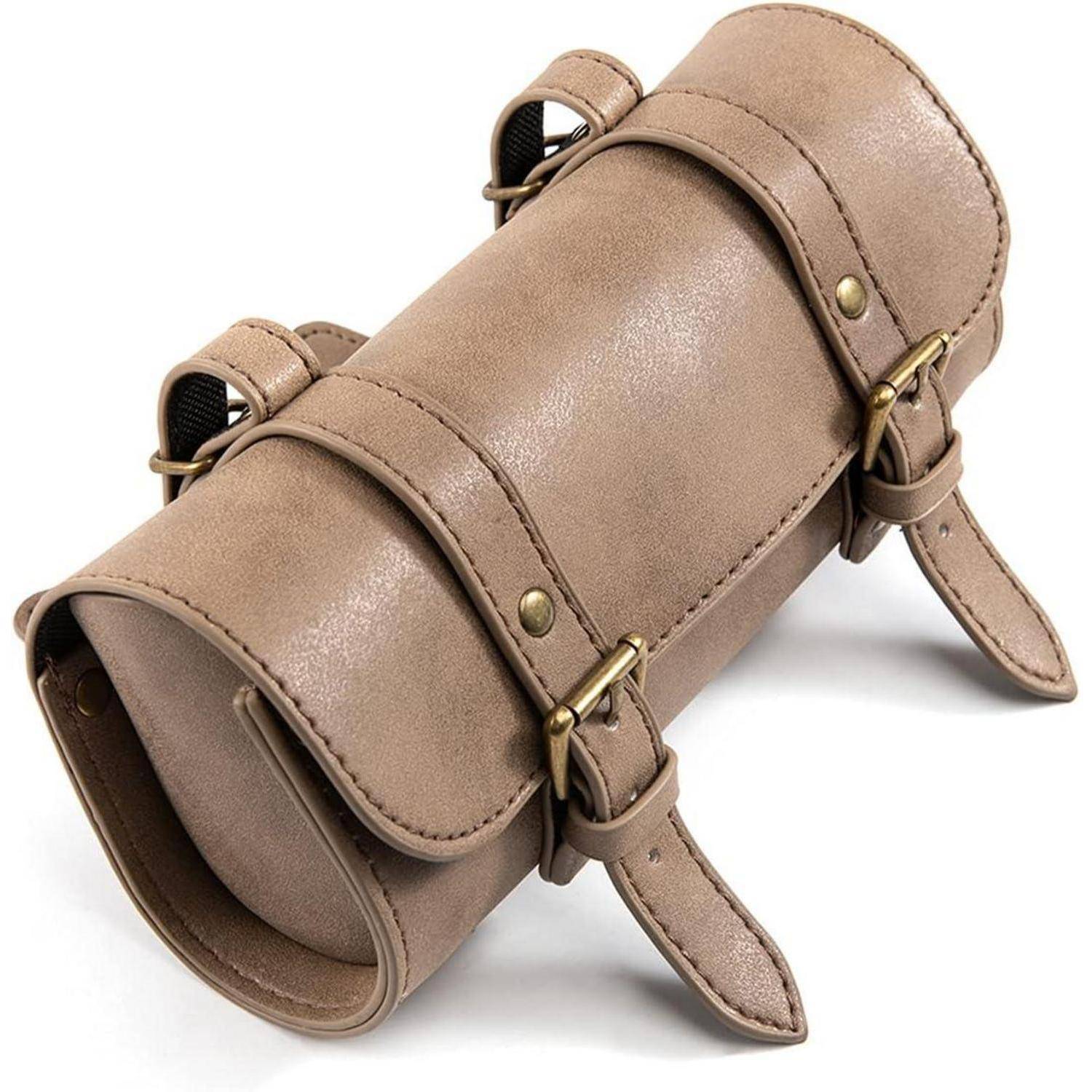 Motorrad Satteltasche Mini Motorradgabel Lenker Pu Leder Werkzeug Aufbewahrungstasche (C)