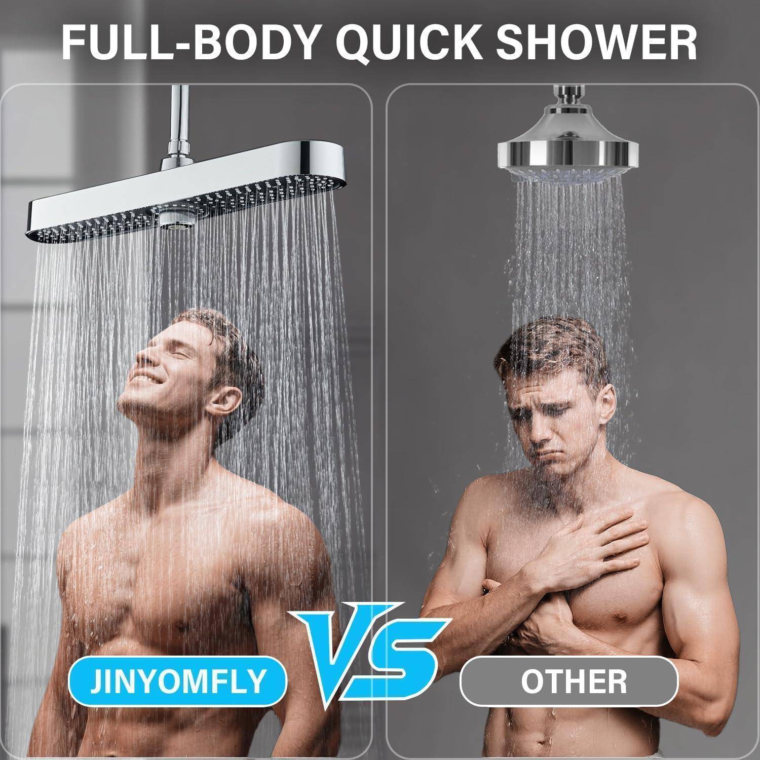 Duschkopf Regendusche Groß, 19 Zoll Kopfbrause Regendusche Gross, 3 Duschmodi Großer Duschkopf Regen xxl, Chrom 19 Zoll Chrom, 3 Duschmodi