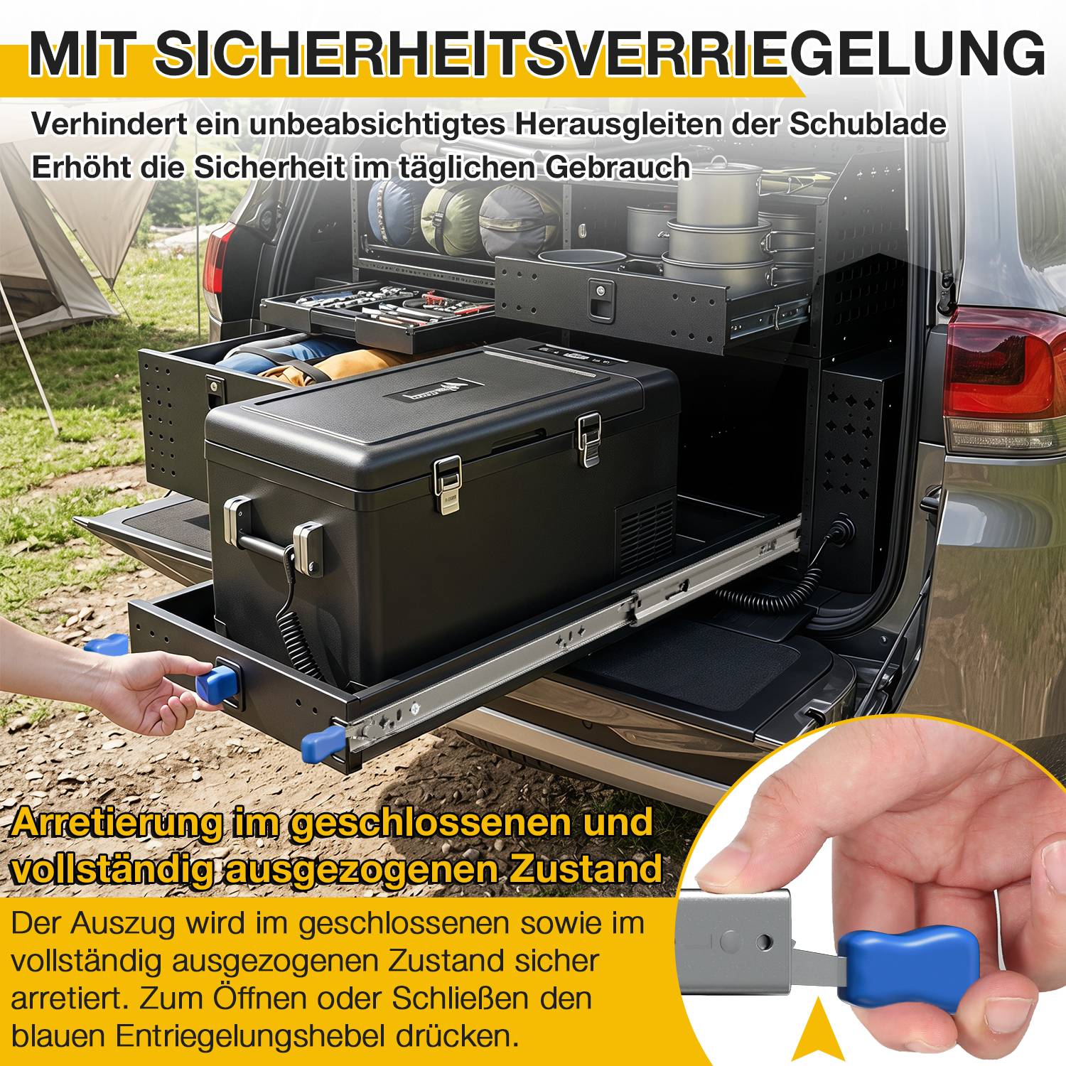 Schwerlast-Schubladenschienen 800 mm, 99 kg, Vollauszug, verriegelbar, 2 Stück