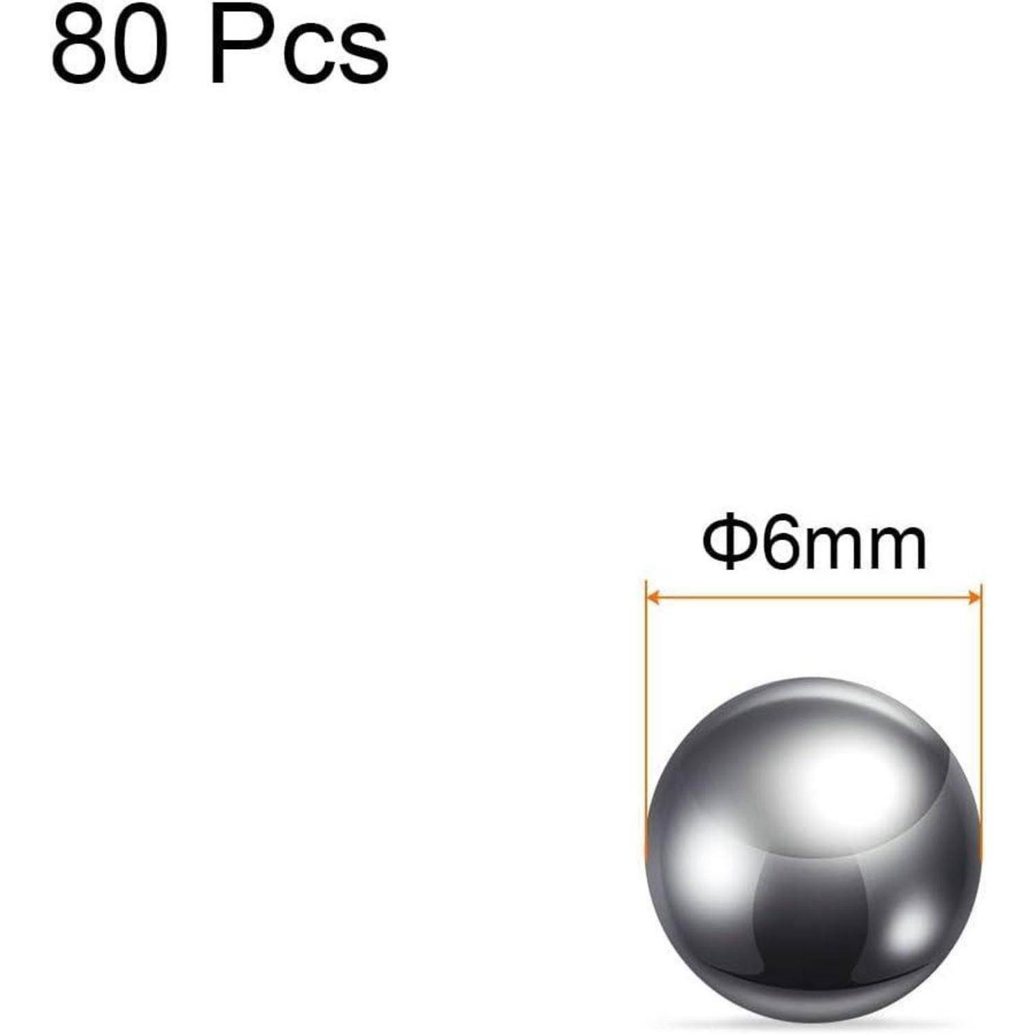 Paketetikett mit 80 Stück und eine 6 mm sphärische Metallkugel.