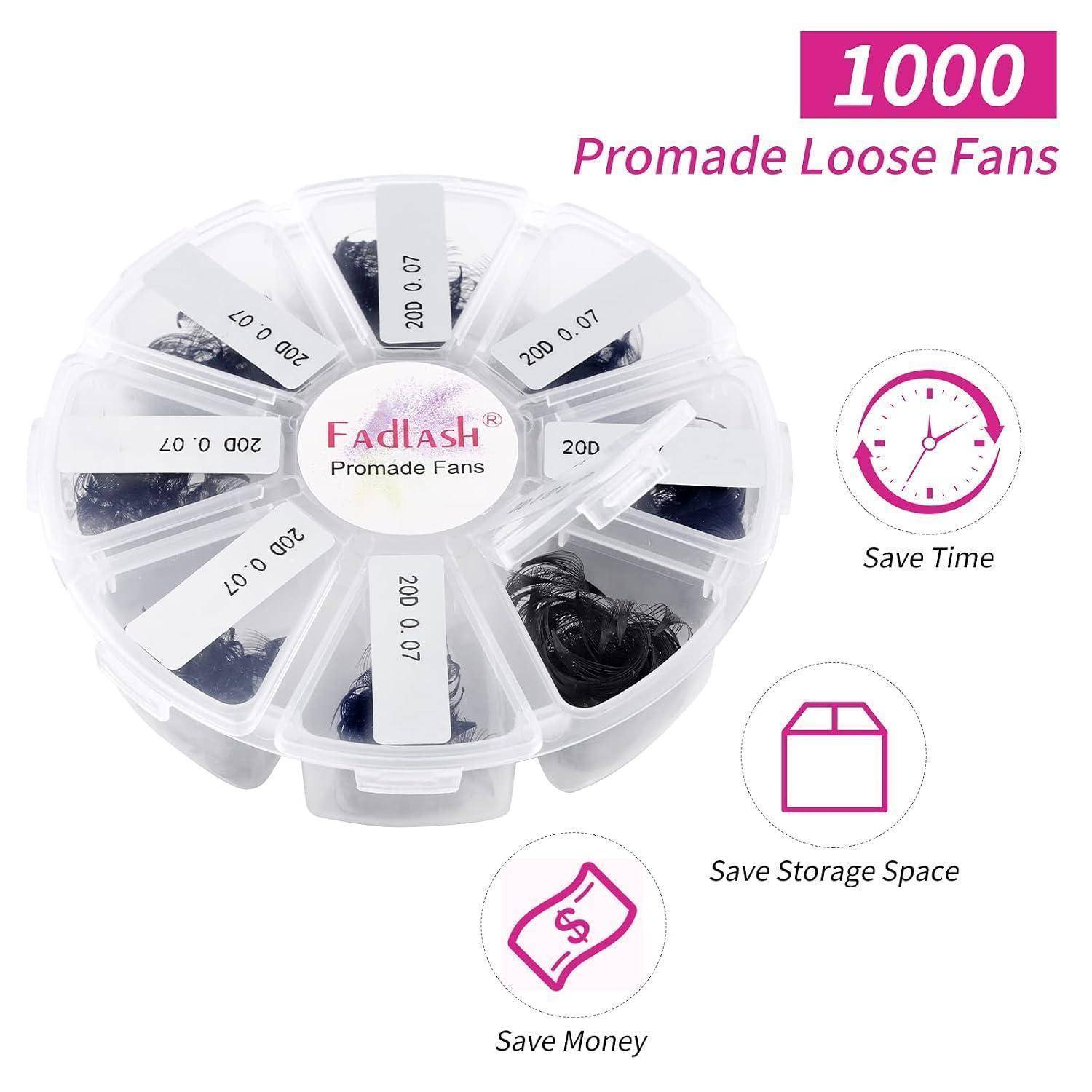 Runder Kunststoff-Organizer mit „1000 vorgefertigte Loose Fans