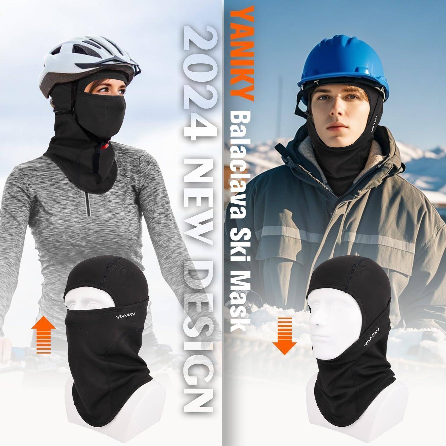 Sturmhaube Winddichte Warme Skimaske Fahrrad Sturmmaske Winter Balaclava für Herren Damen Atmungsaktiv Gesichtsmaske für Radfahren, Skifahren, Motor