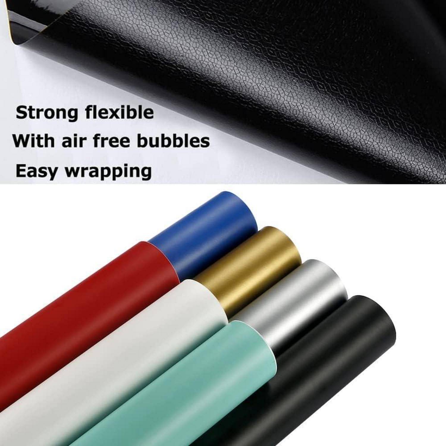 Strukturierte Klebstoff-Vinylrolle mit den Worten „Stark flexibel
