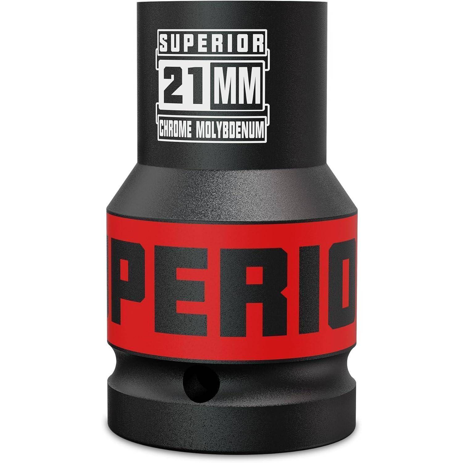 Schwarzes 21-mm-Chrom-Molybdän-Steckwerkzeug mit rotem „PERIO