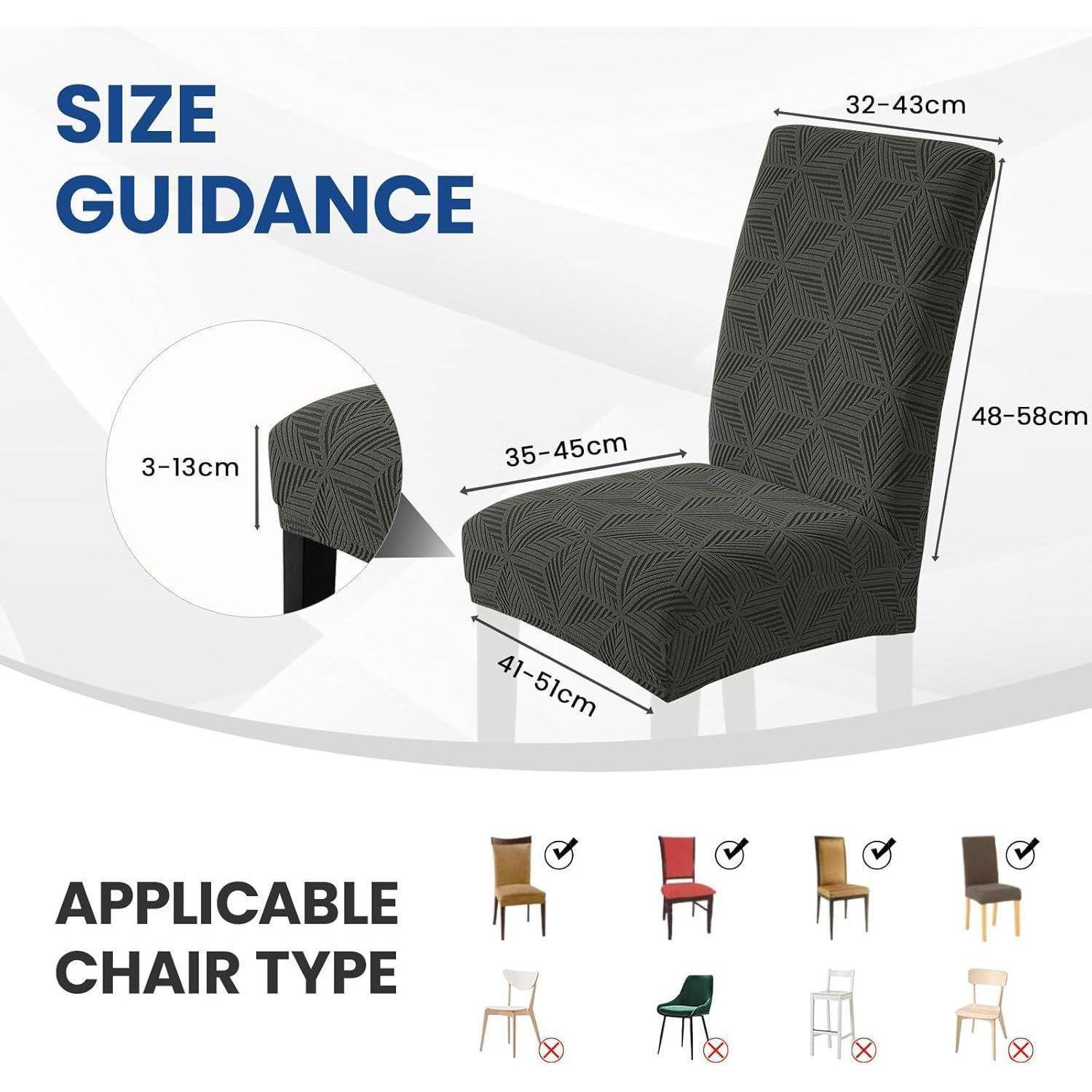 Ystyle Stretch Stuhlbezug 4er Set, Universale Elastische Stuhlbezüge, Waschbar Chair Covers, Dekoration Hussen Für Stühle, Komfort-Stuhl Überzug,