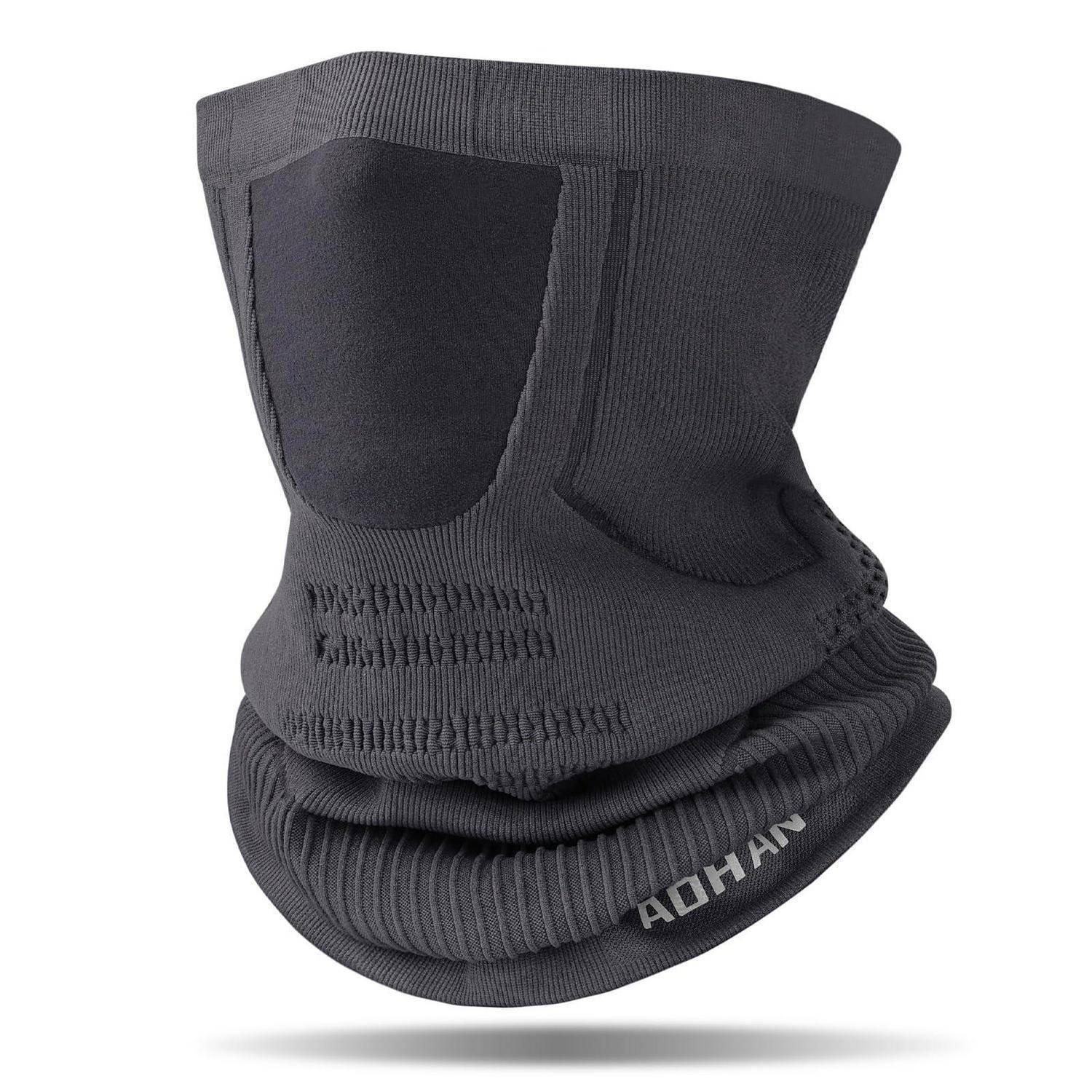 Schwarze gestrickte Knöchel-/Fersenstützschiene mit offenem Absatz und offenen Zehen, dargestellt auf weißem Hintergrund.