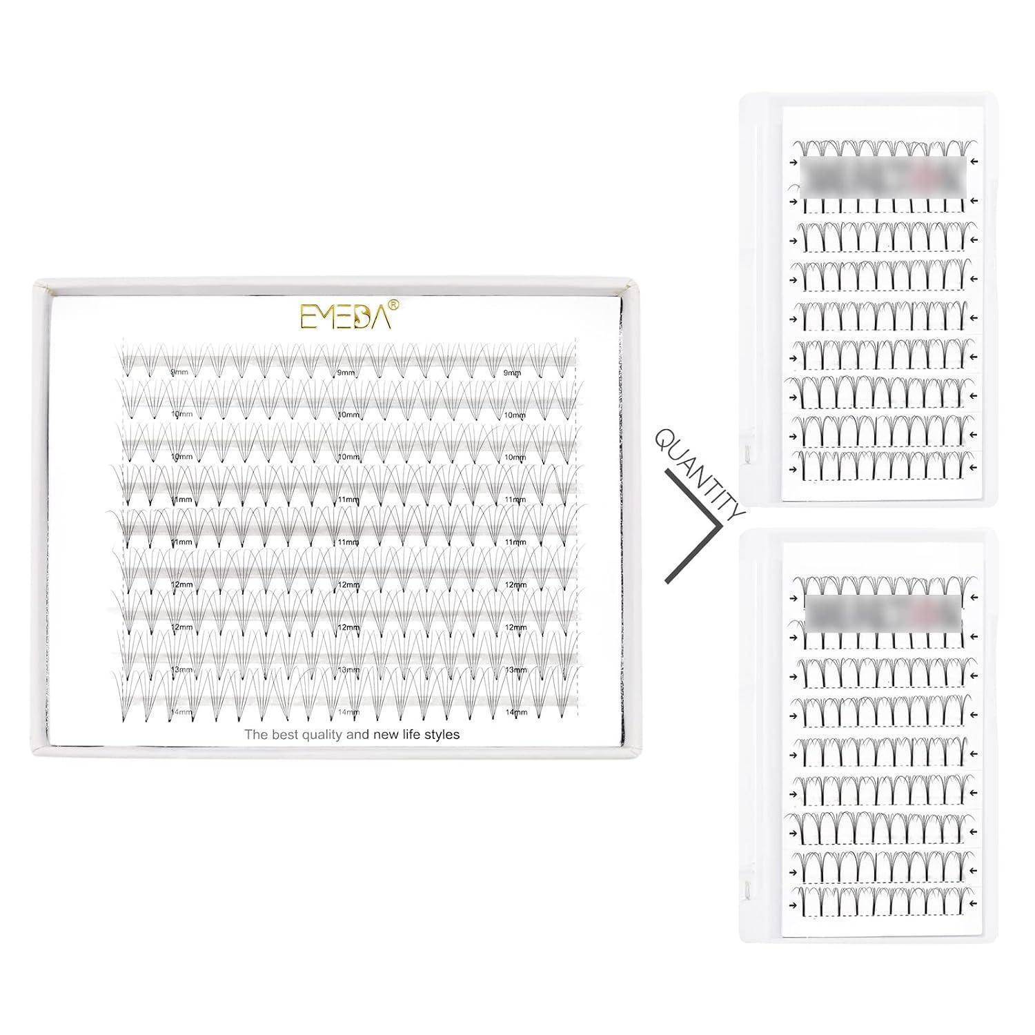 Produktanzeige mit Eyebra-Wimpernträgern in einer Aufbewahrungsbox, mit 