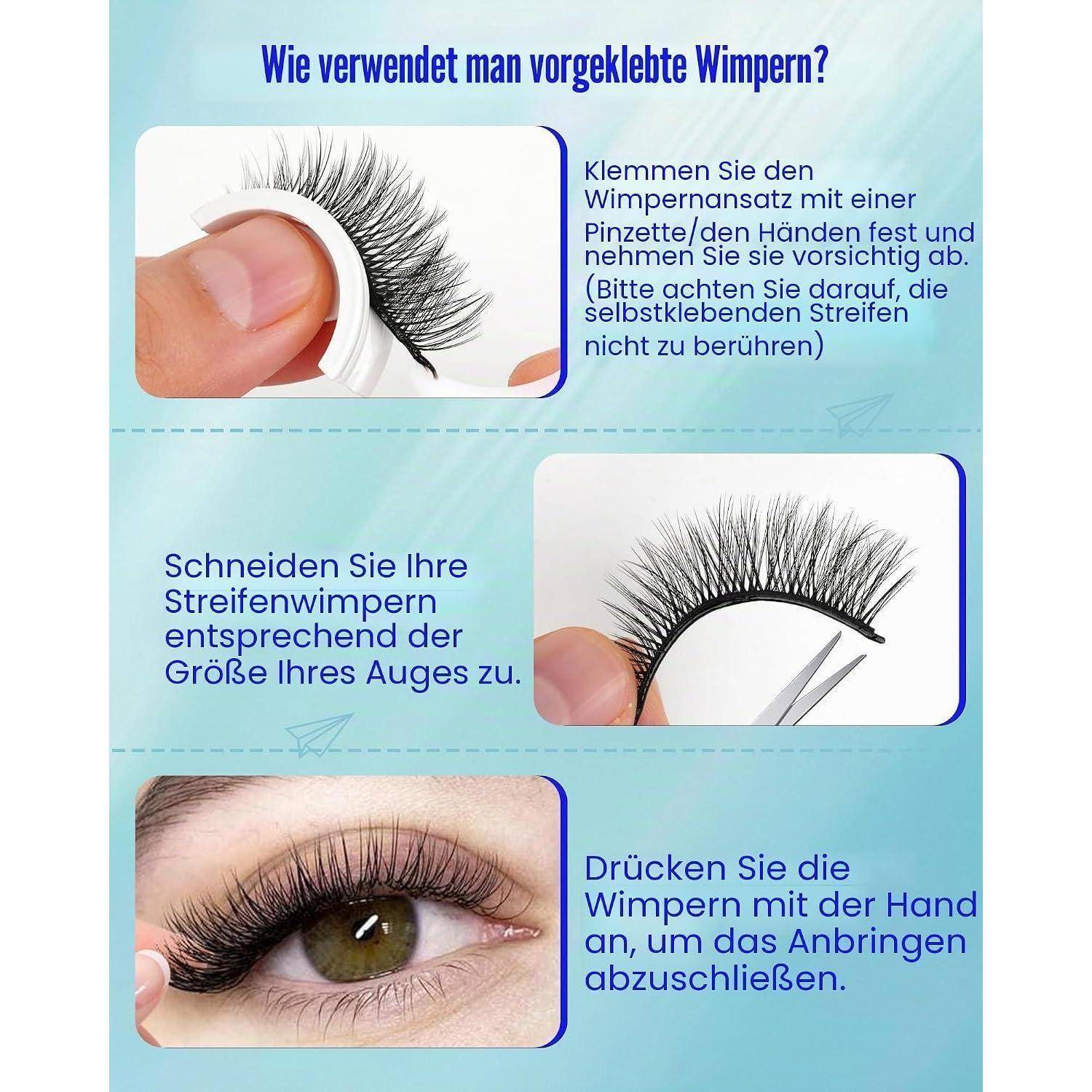 Obeyalash Wimpern Selbstklebend KüNstliche Wimpern NatüRlich Ohne Kleber Press On Lashes C Curl Fake Eyelashes Strip Wispy Weich Und Bequem 5 Paar