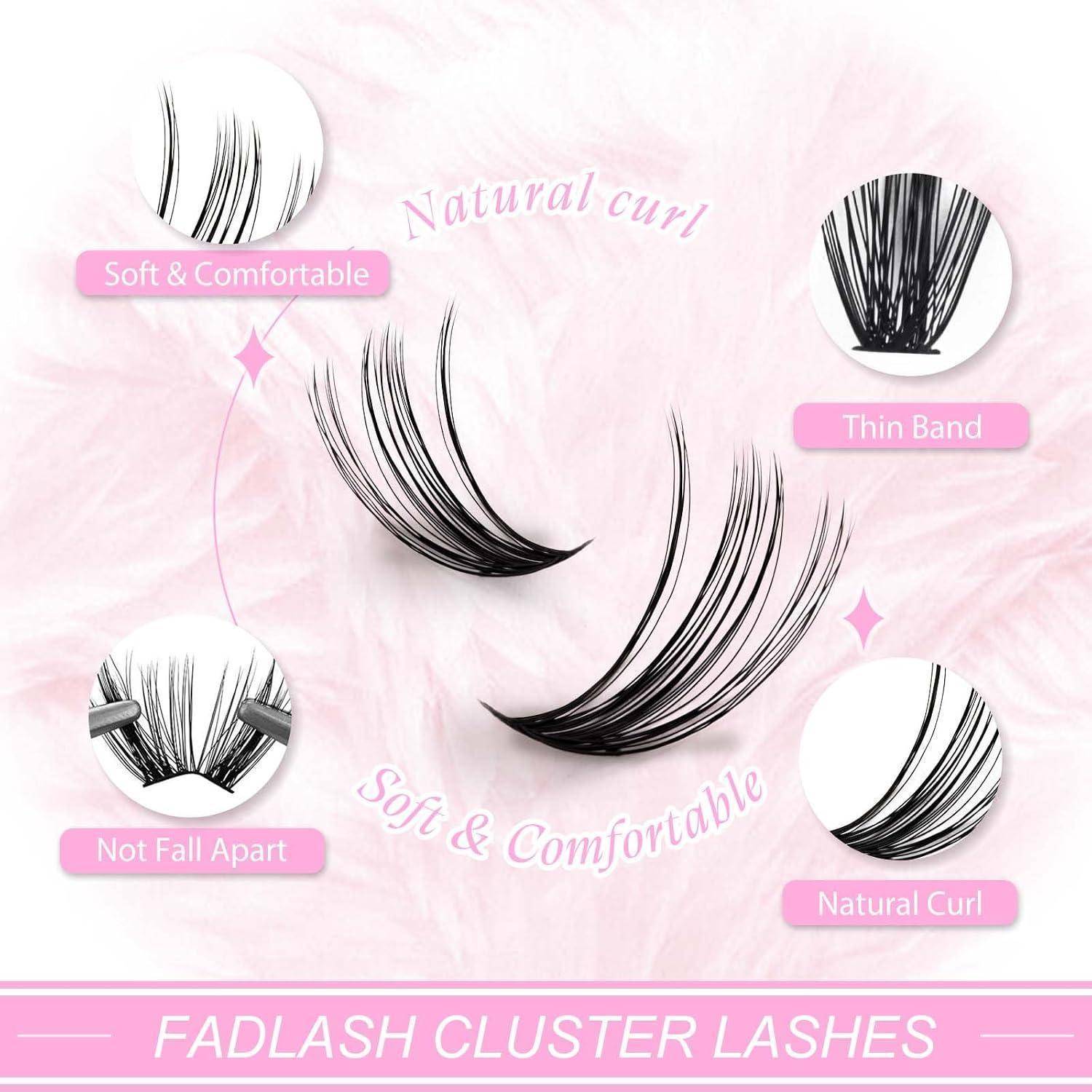 Wimpern Einzeln Cluster für Wimpernverlängerung 40P 0.07 D Curl Mix 8-16mm Individuelle Cluster Künstliche Wimpern Wimpernbüschel für Anfänger 8