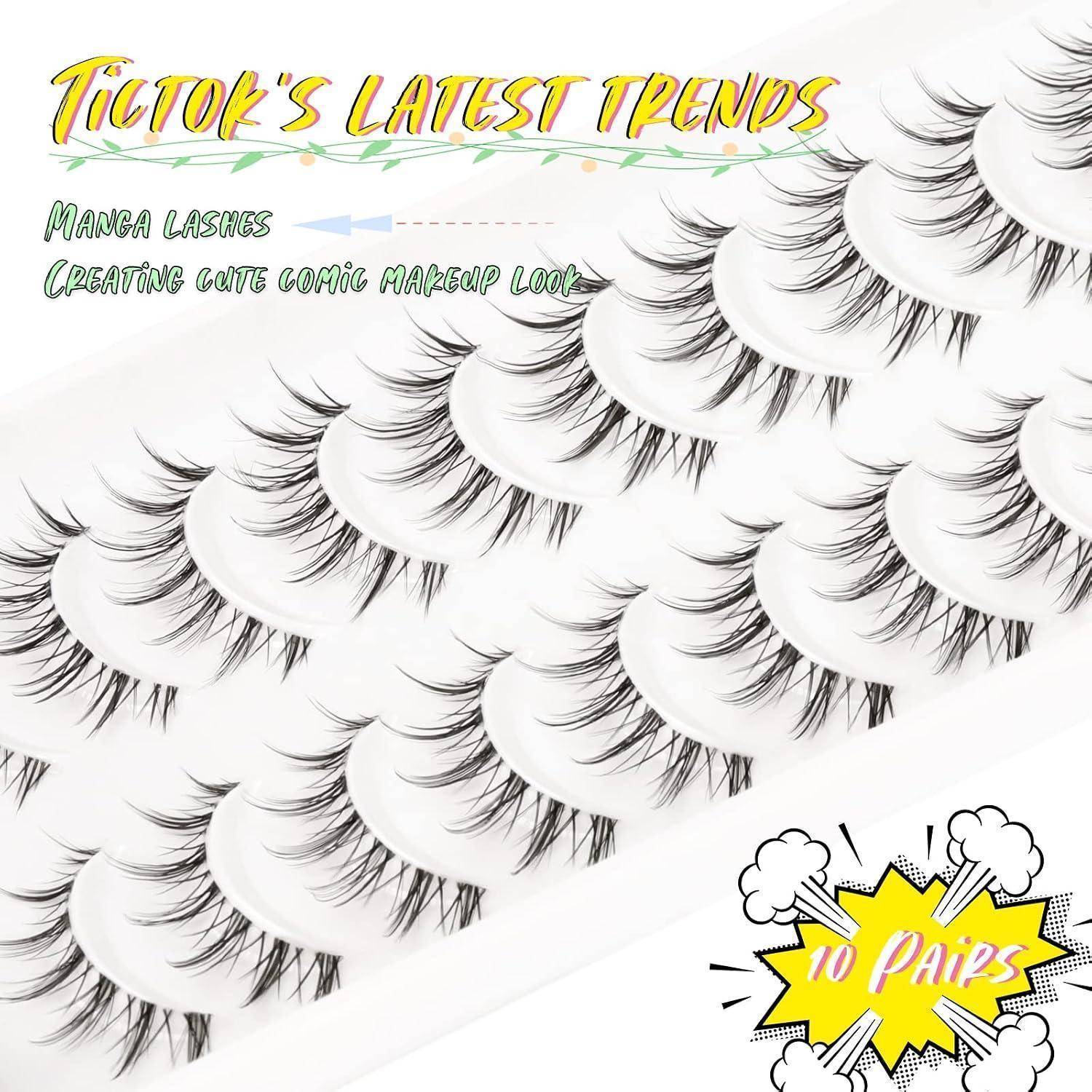 Werbebild von künstlichen Wimpern mit der Bezeichnung „TikToks neueste Trends
