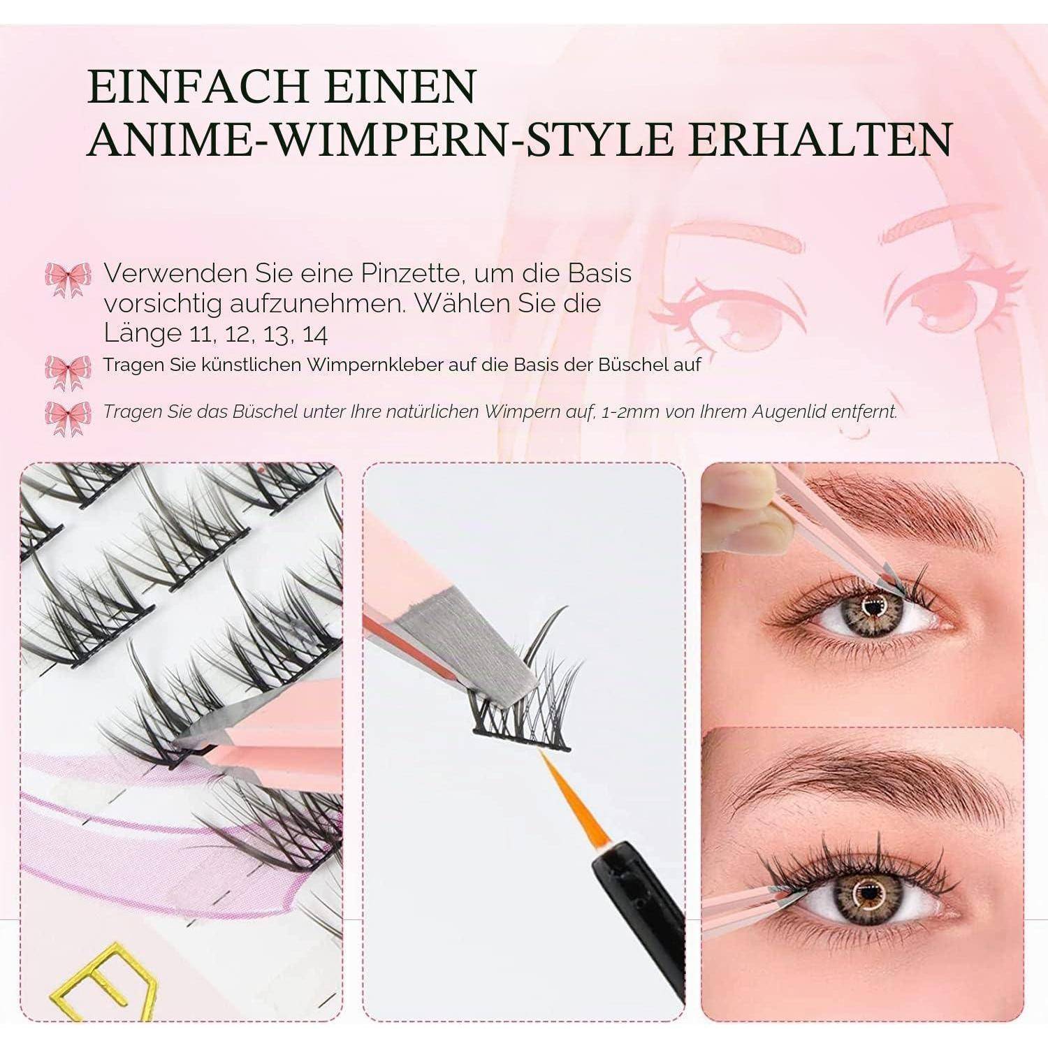 EMEDA DIY-Wimpern extensions 12mm 70 Pcs Cluster Wimpern Superdünnes Band DIY Wimpern Wiederverwendbare natürliche Falsche Wimpern Wimpernbändchen