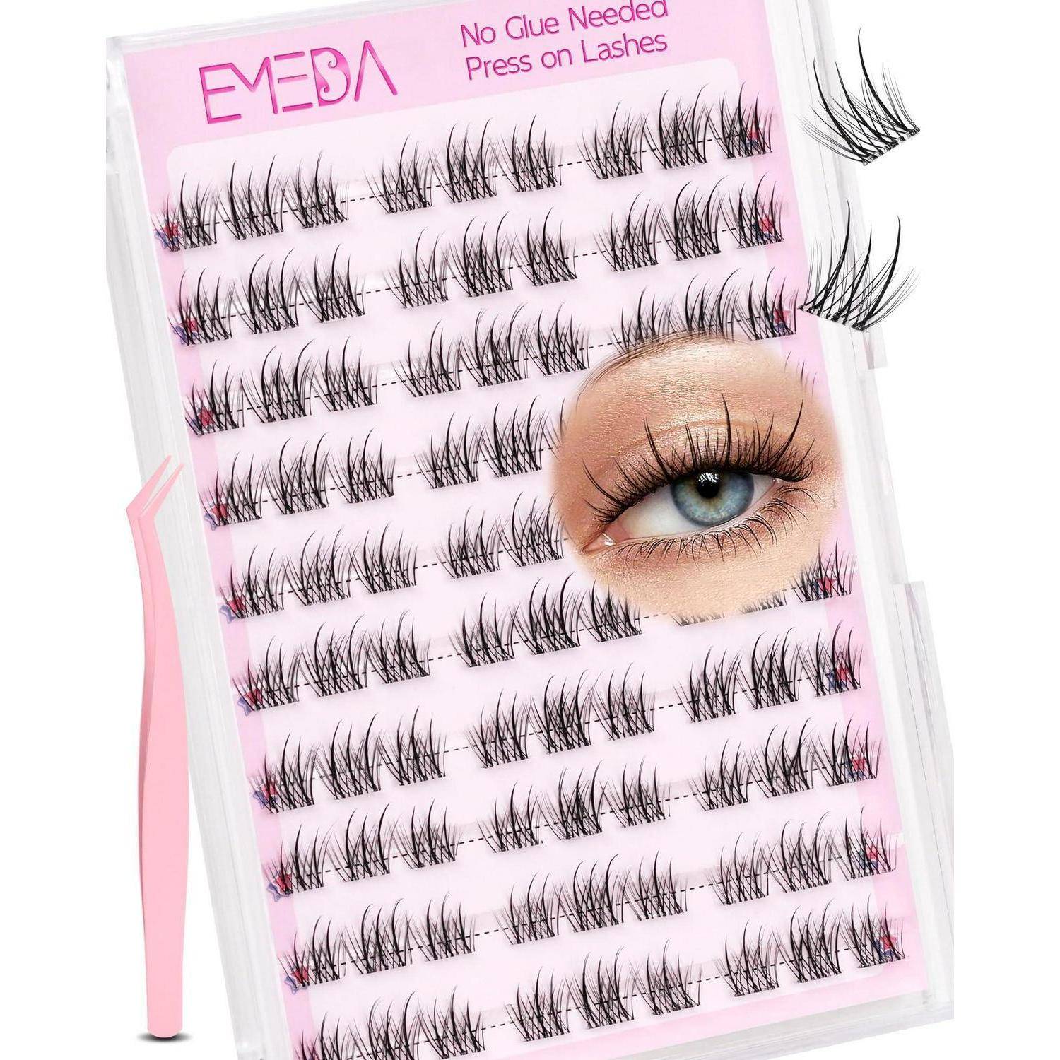 Paket mit rosafarbenen künstlichen Wimpern mit der Bezeichnung „EYESA