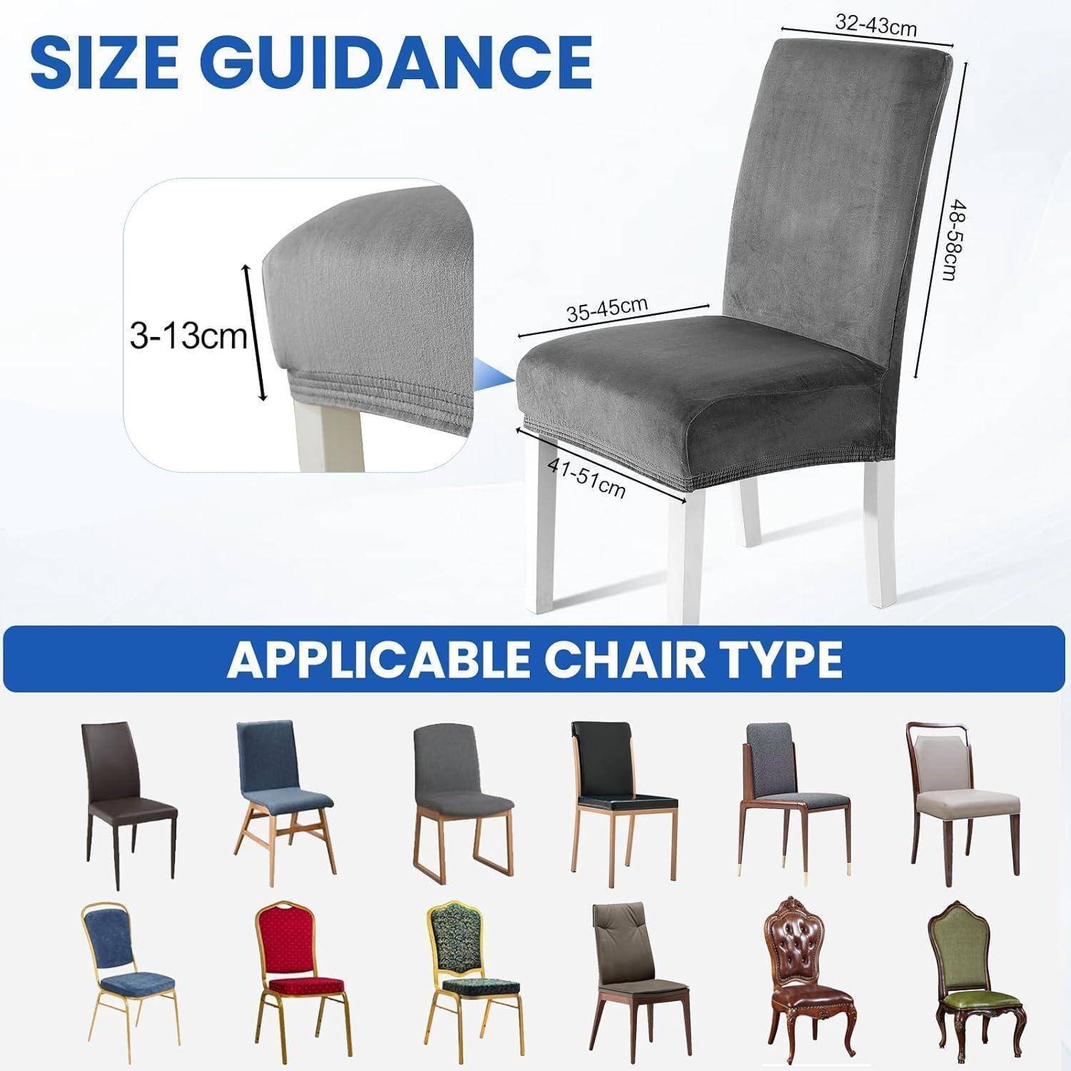 Ystyle Stuhlhussen Samt 2er Set, Universale Stuhlüberzug Stretch, Weich Hussen Für Stühle, Waschbar Dekoration Stuhlbezug, Stuhlhussen Kratzfest Ho