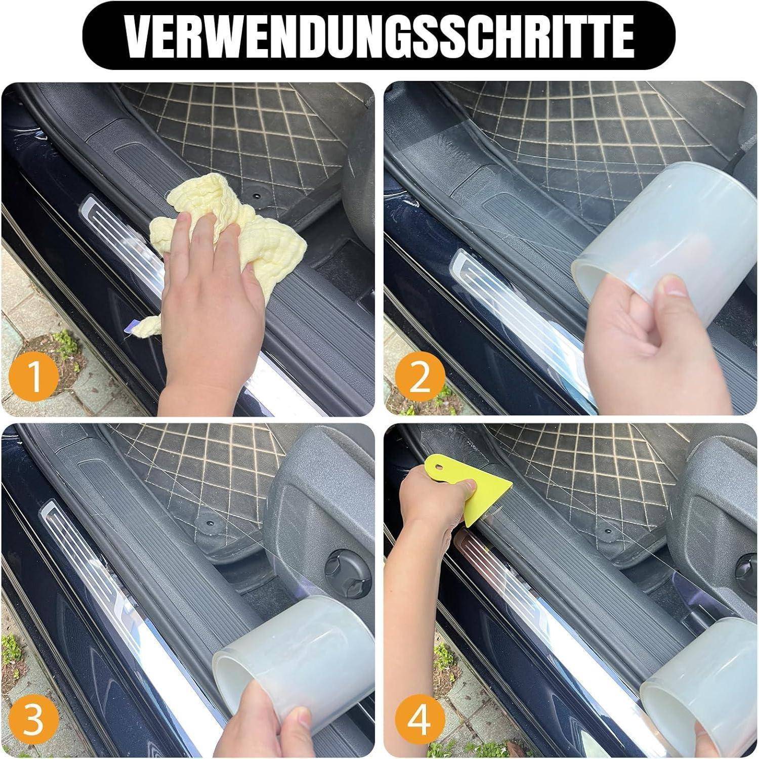 Lackschutzfolie Transparent 5cm x 10m,Universal Lackschutzfolie Auto Schutzfolie Selbstklebend, Schutzfolie Fahrrad mit Schaber, Lackschutzfolie