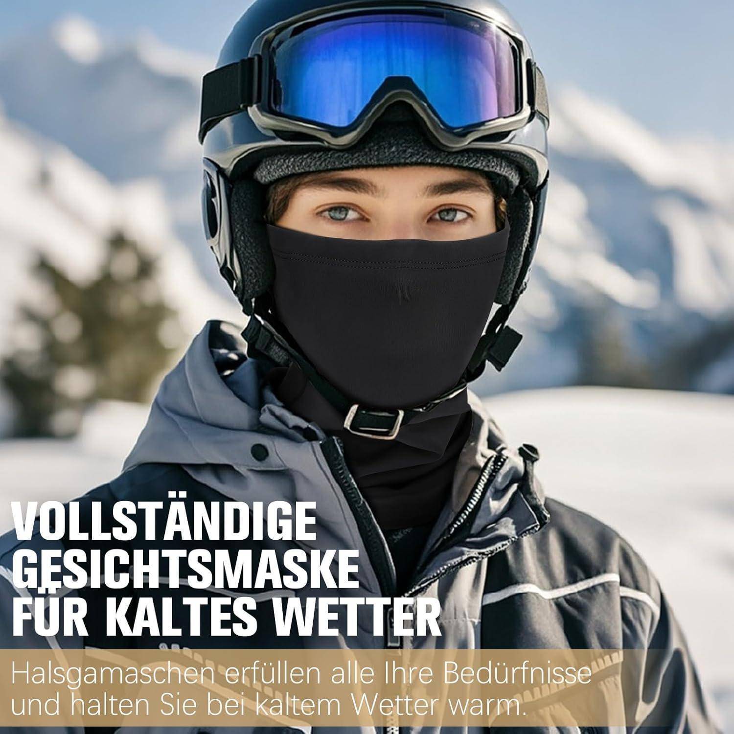 Loopschal Multifunktionstuch Winddicht Schlauchschal Neckwarmer Herren Ski Gesichtsschutz Halstuch Thermal Fleece Sportschal Halswärmer für Skifahre