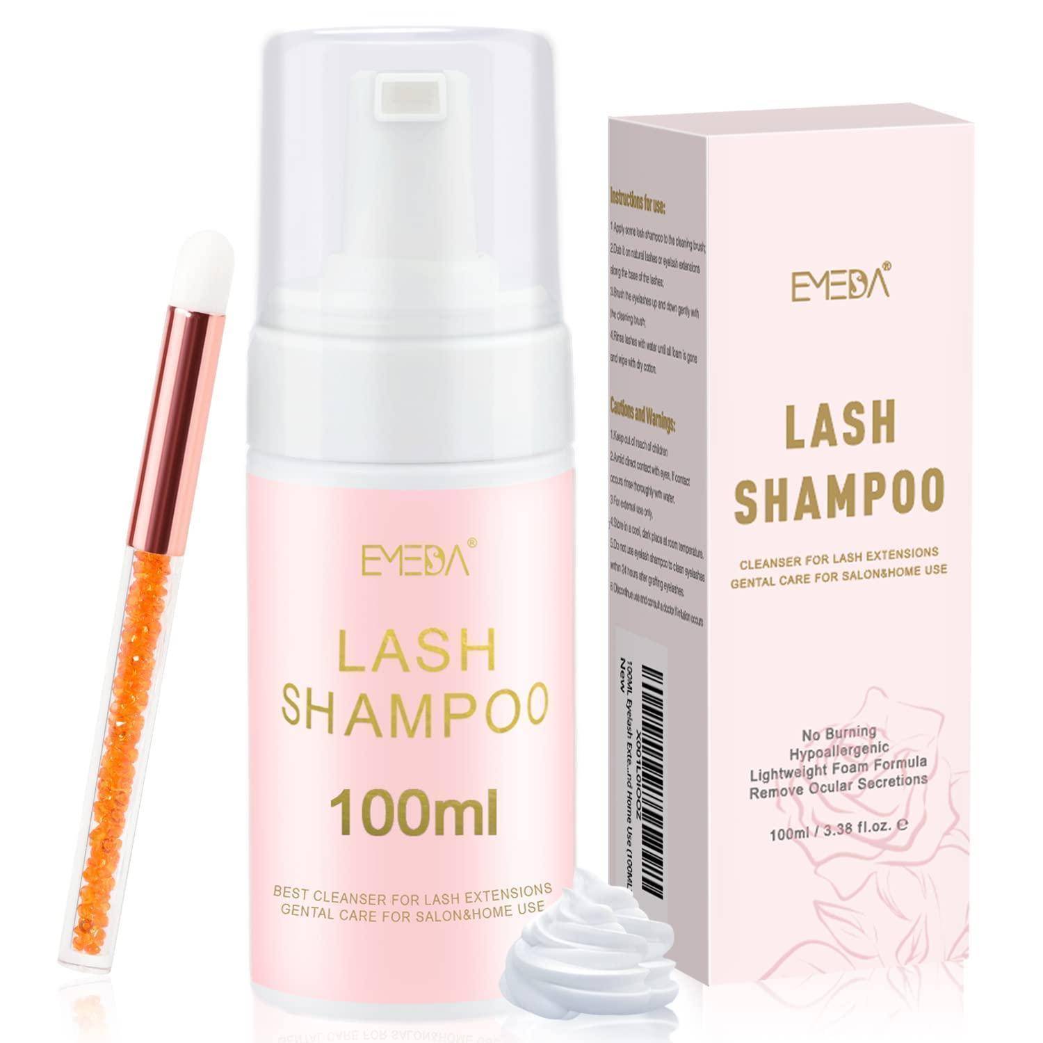 EYESA Wimpernshampoo 100ml Flasche mit Box und Applikator-Bürste, ein Reiniger für Wimpernverlängerungen und sanfte Augenpflege.