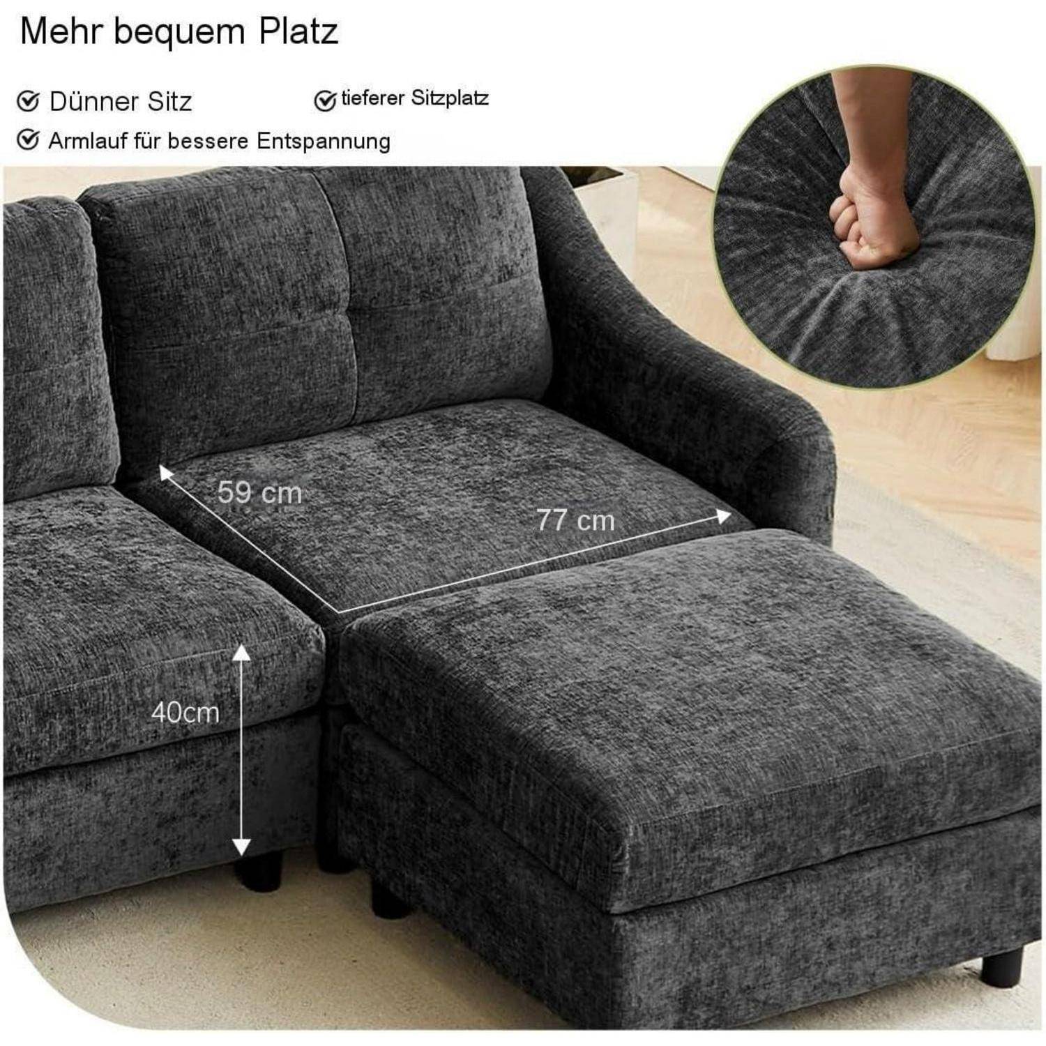 Graus Sitzelement mit der Aufschrift „Mehr bequem Platz