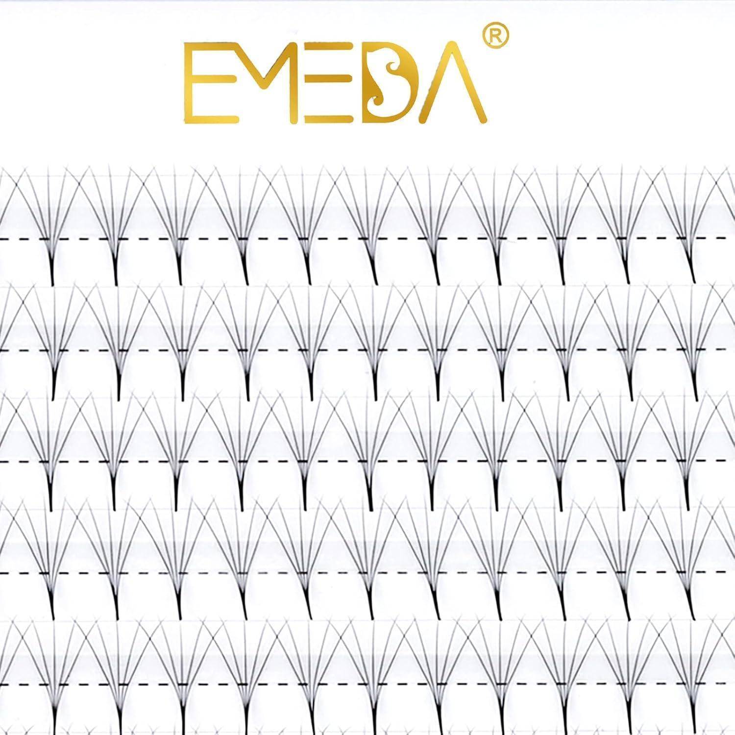EMESA-Logo oben auf einem sich wiederholenden geometrischen Muster aus schwarzen, fächerartigen Bogenhformen auf weißem Hintergrund.