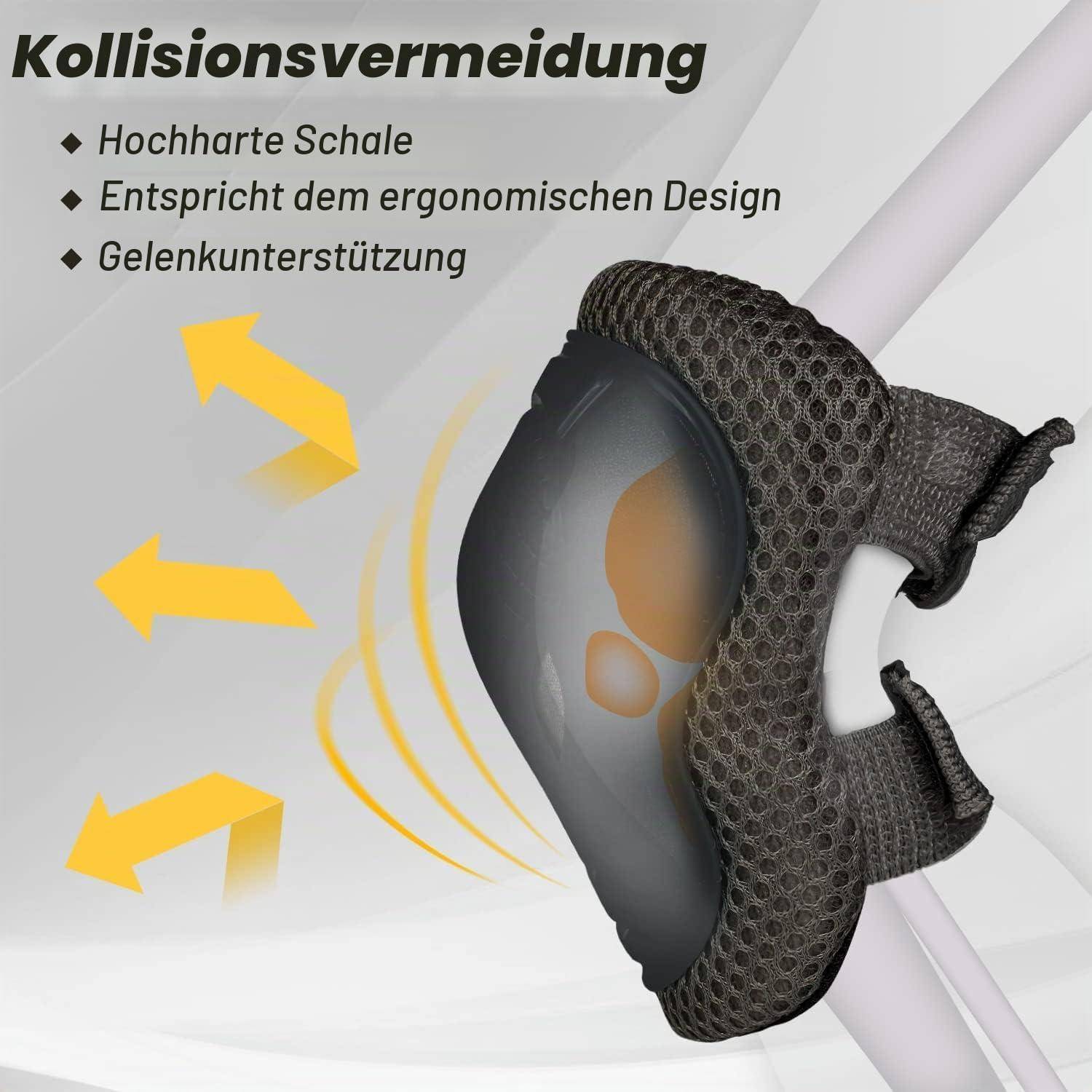 Kinder Schutzausrüstung 2-10 Jahre – Knieschoner, Ellenbogenschoner für Inliner, Rollschuhe, Skateboard & Scooter XS Schwarz