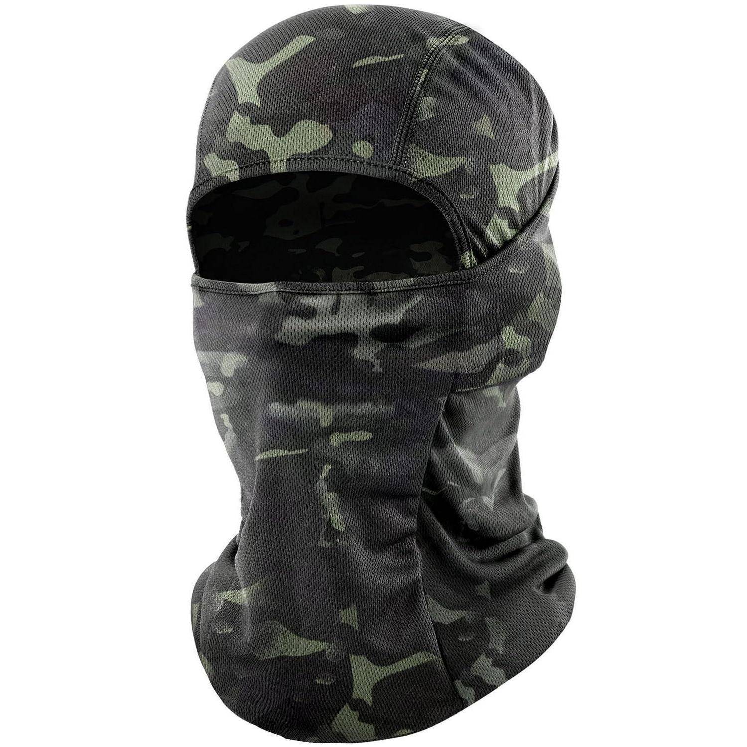 Tarnungs-Sturmhaube Gesichtsmaske mit vollständiger Kopf- und Nackenbedeckung, die nur die Augen freigeben.