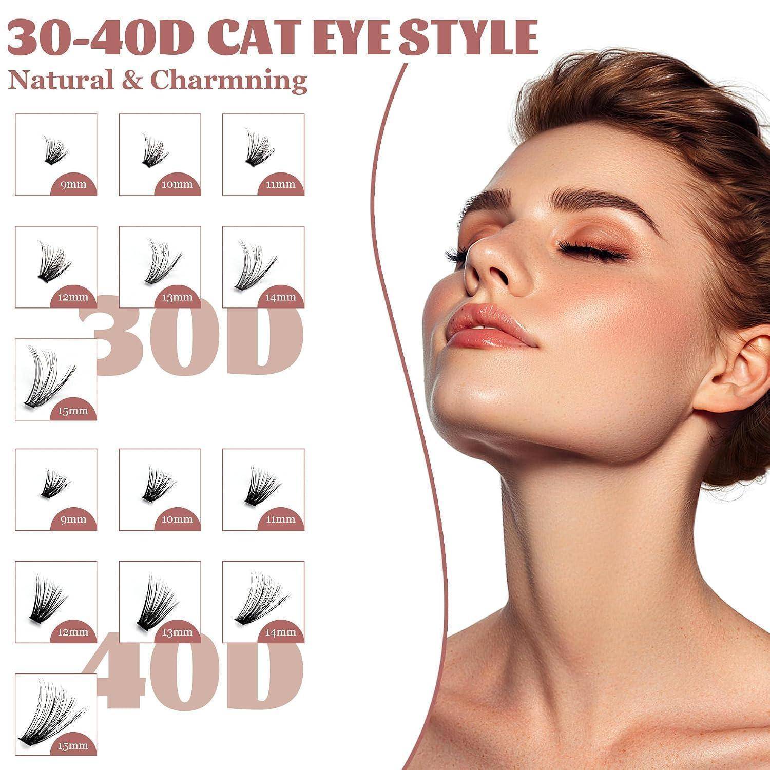 Wimpern Einzeln 280 Pcs 40D Wimpern DIY Wimpernverlängerungen Extensions D Curl 9-16mm Mix Individuelle Lash Clusters Volume Wimpernbüschel für Wim