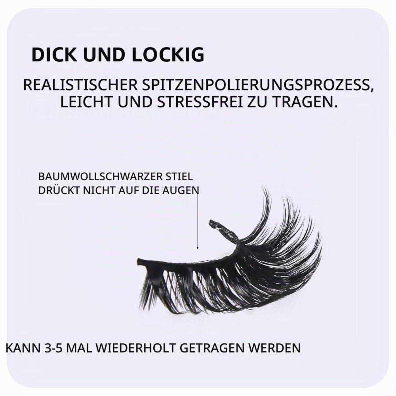 Wimpern Natürliche 7 Paare 3D Künstliche Wimpern Russian Strip Falsche Wimpern Faux Mink (Russian-R03)